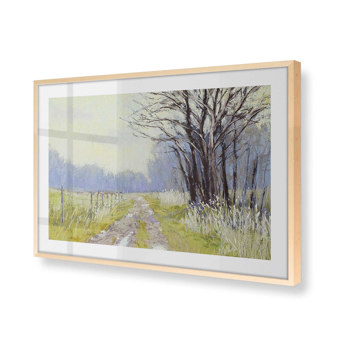 [Color:Raw Maple], Picture of art in a Raw Maple frame at an angle