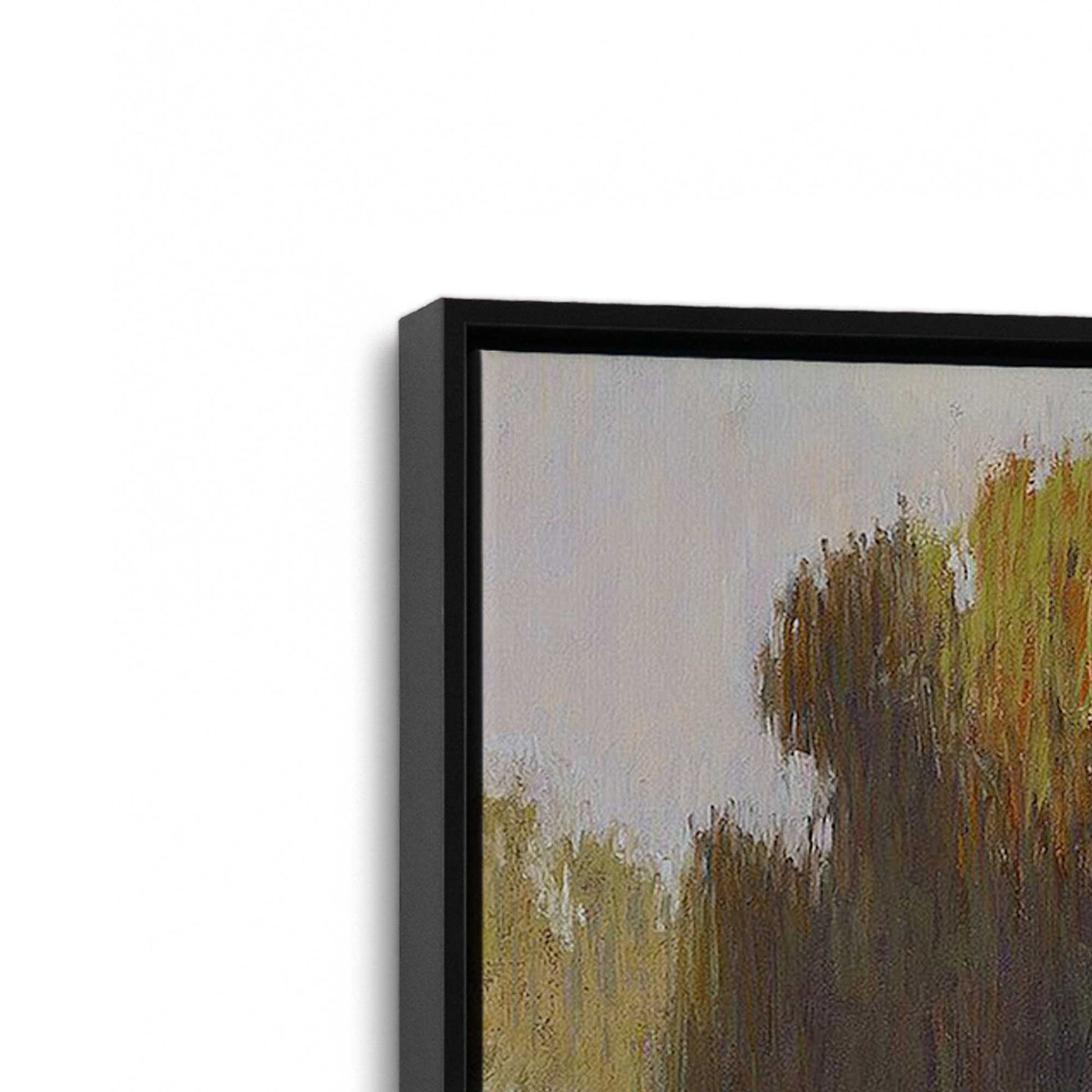 [Color:Satin Black], Picture of art in a Satin Black frame at an angle