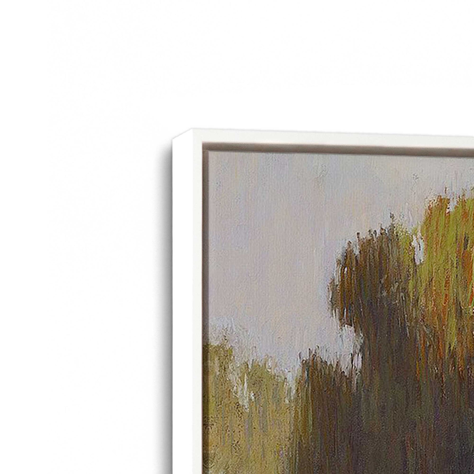 [Color:White], Picture of art in a White frame at an angle