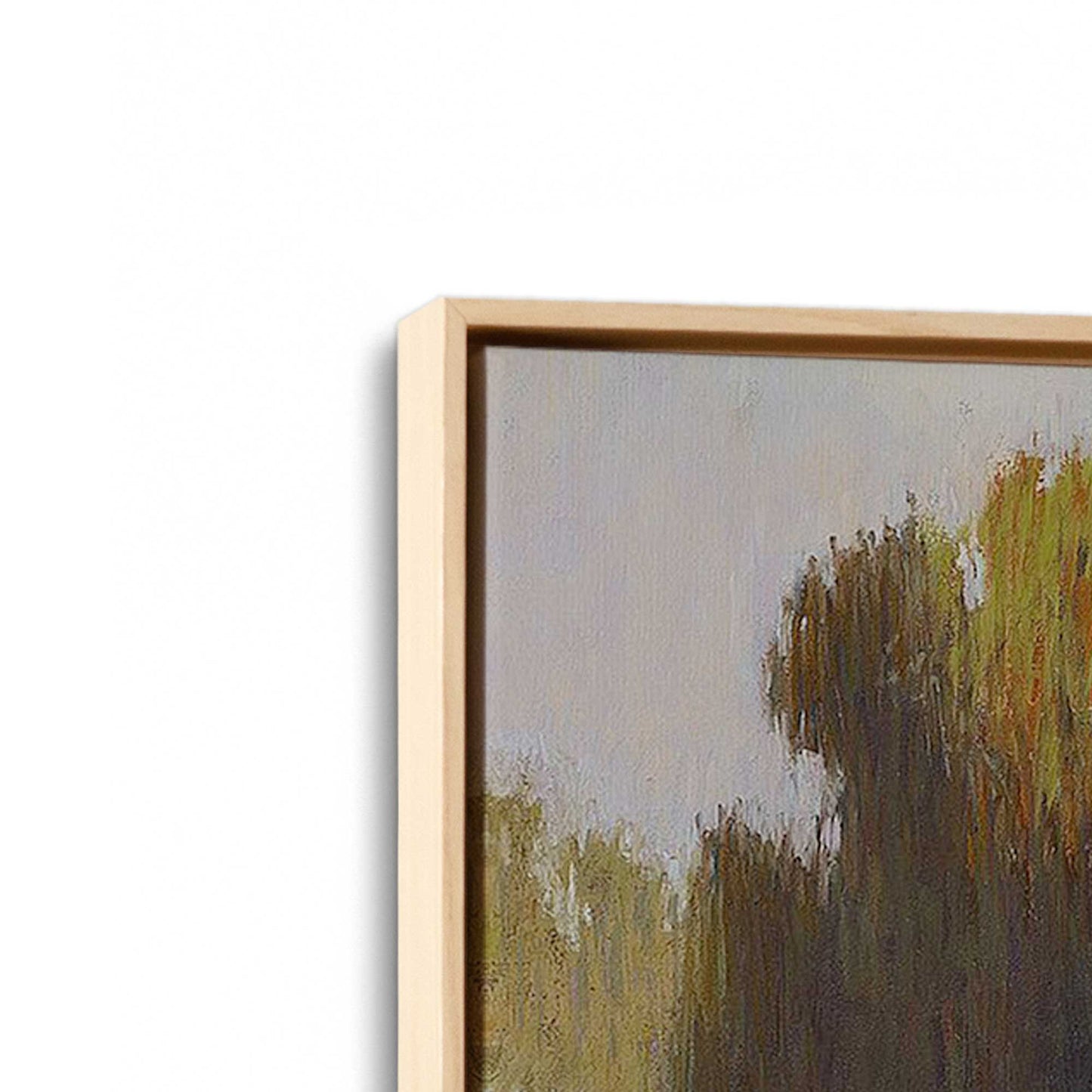 [Color:American Maple], Picture of art in a American Maple frame at an angle