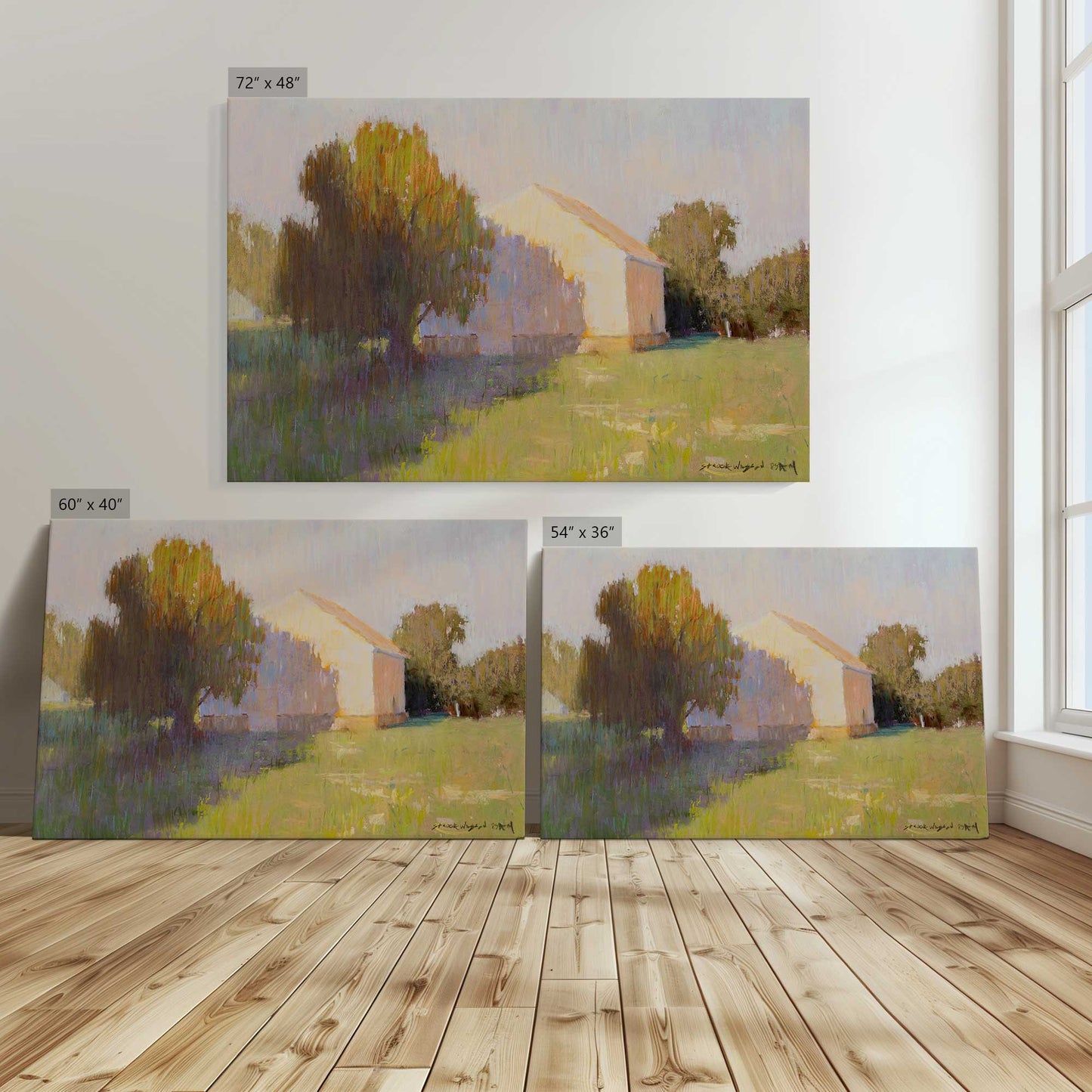 [Color:Stretched Canvas], Image showing the size comparisons