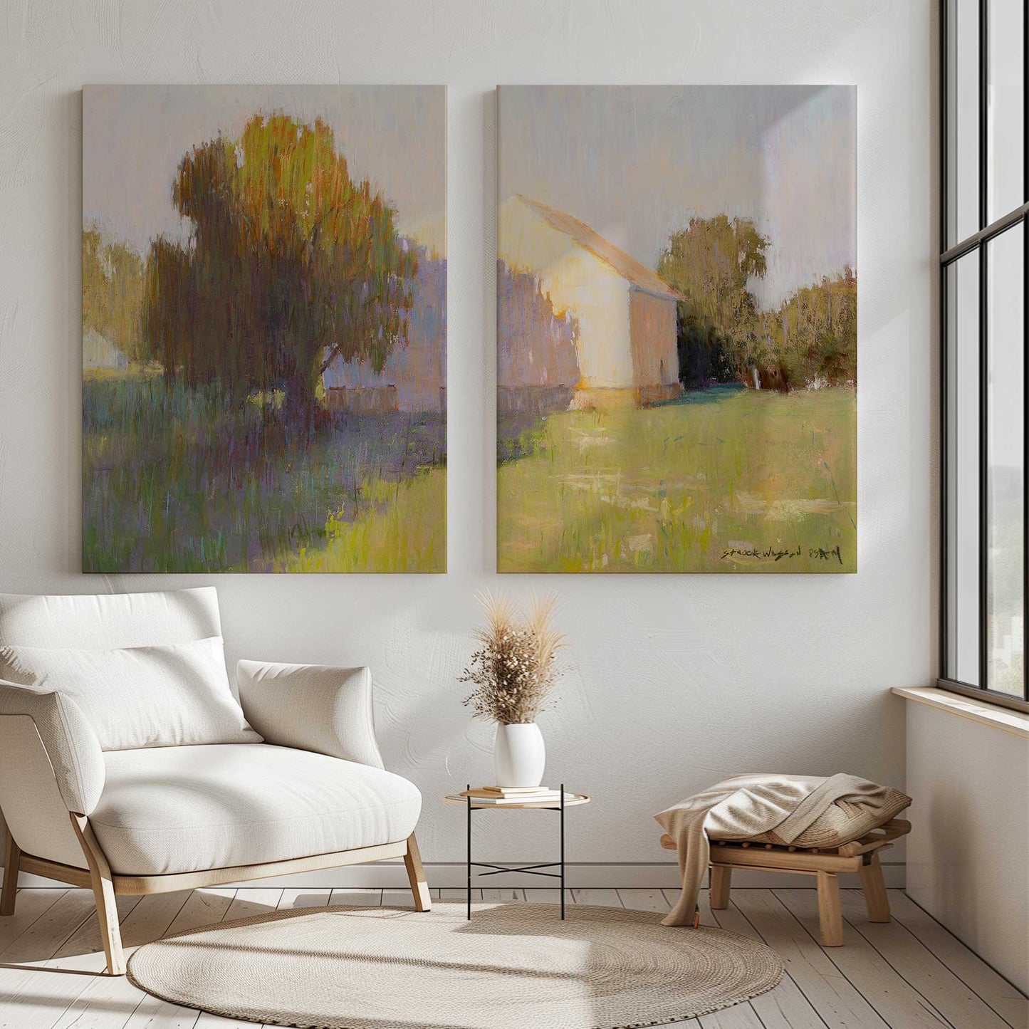 [Color:Stretched Canvas], Picture of art in a room