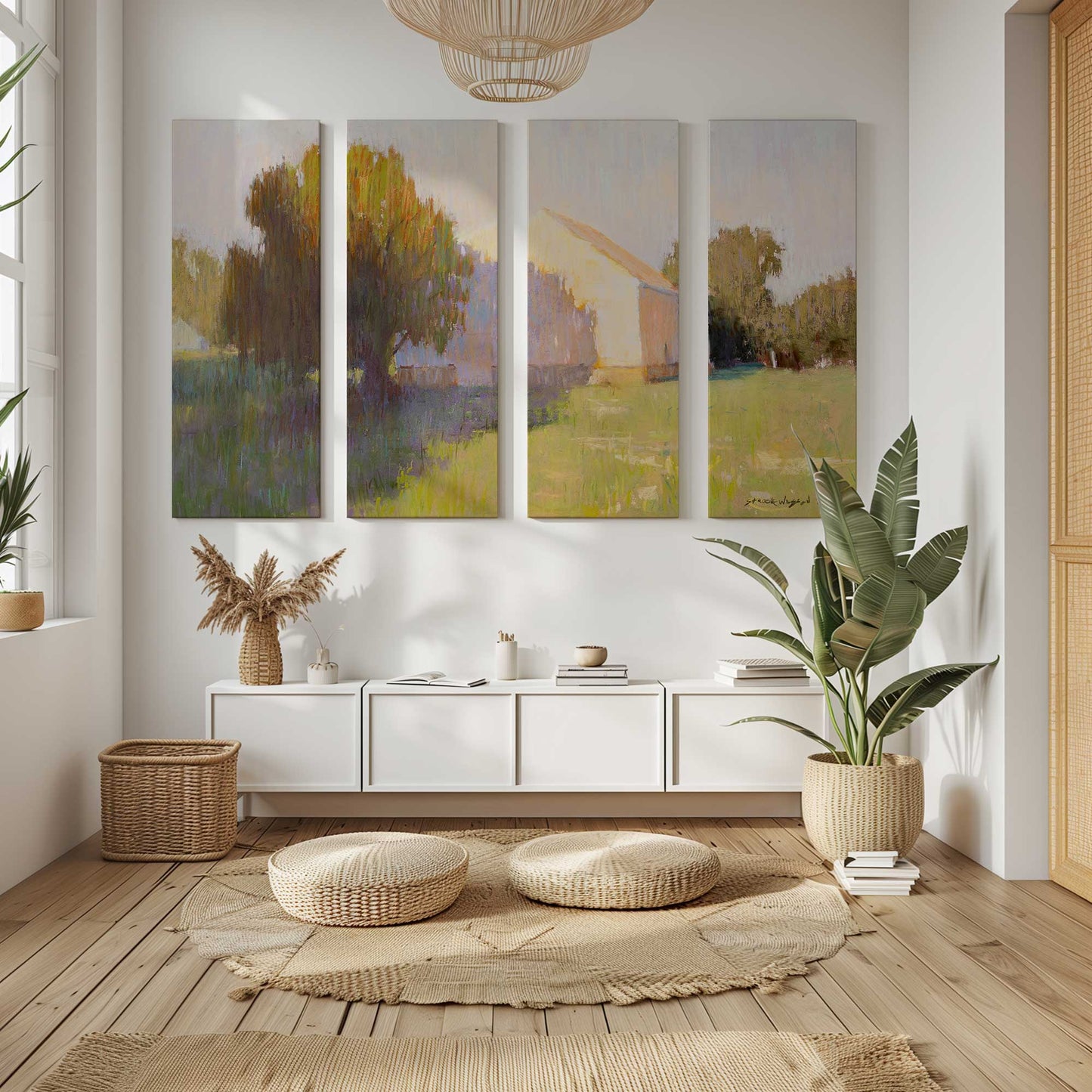 [Color:Stretched Canvas], Picture of art in a room