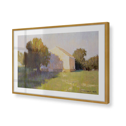 [Color:Polished Gold], Picture of art in a Polished Gold frame at an angle