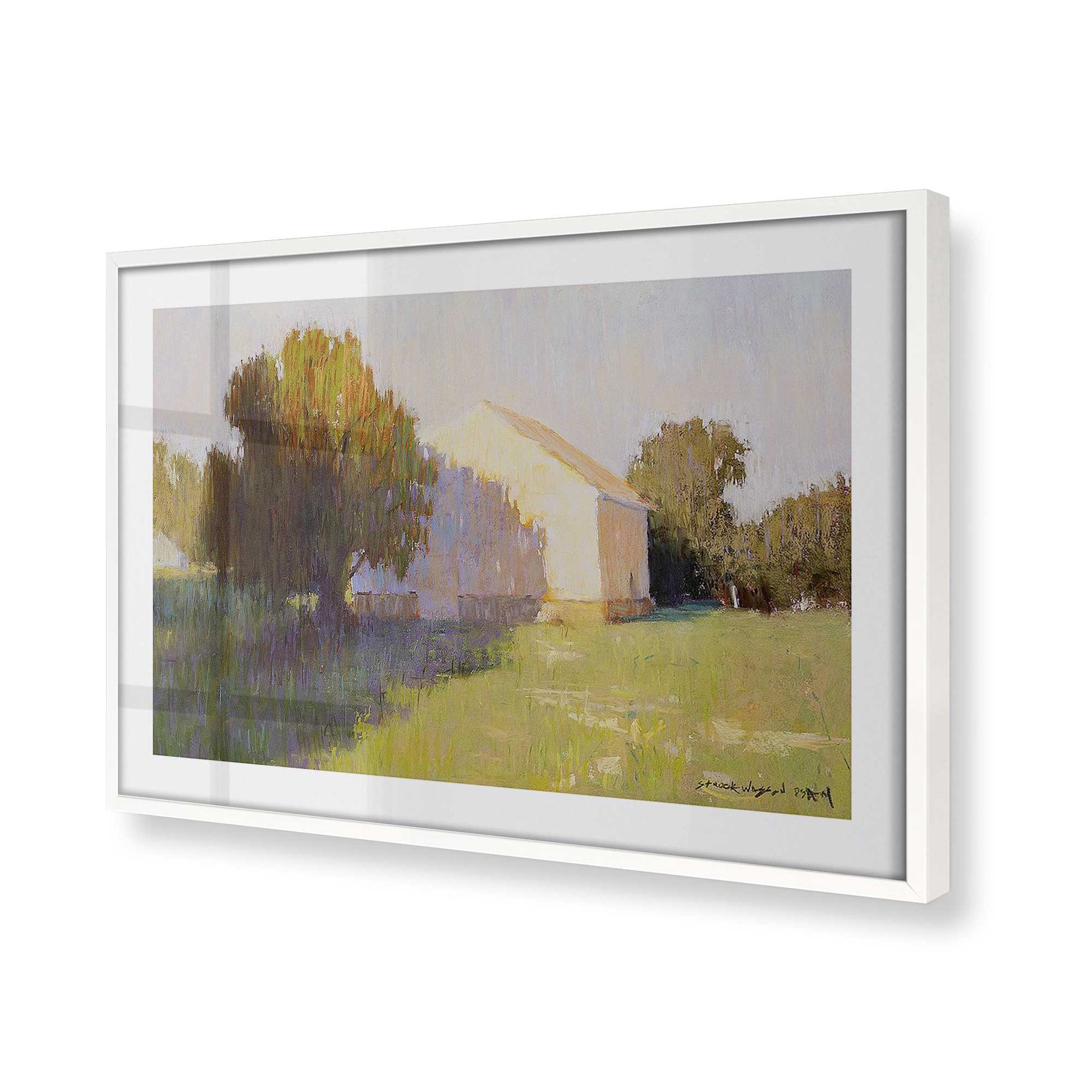 [Color:Opaque White], Picture of art in a Opaque White frame at an angle