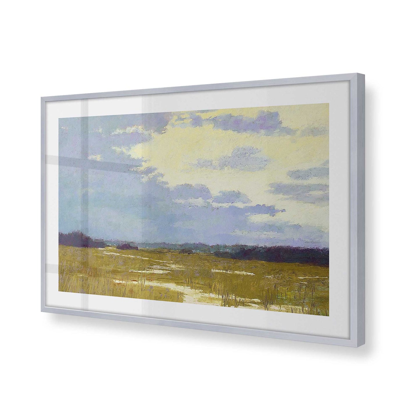 [Color:Polished Chrome], Picture of art in a Polished Chrome frame at an angle