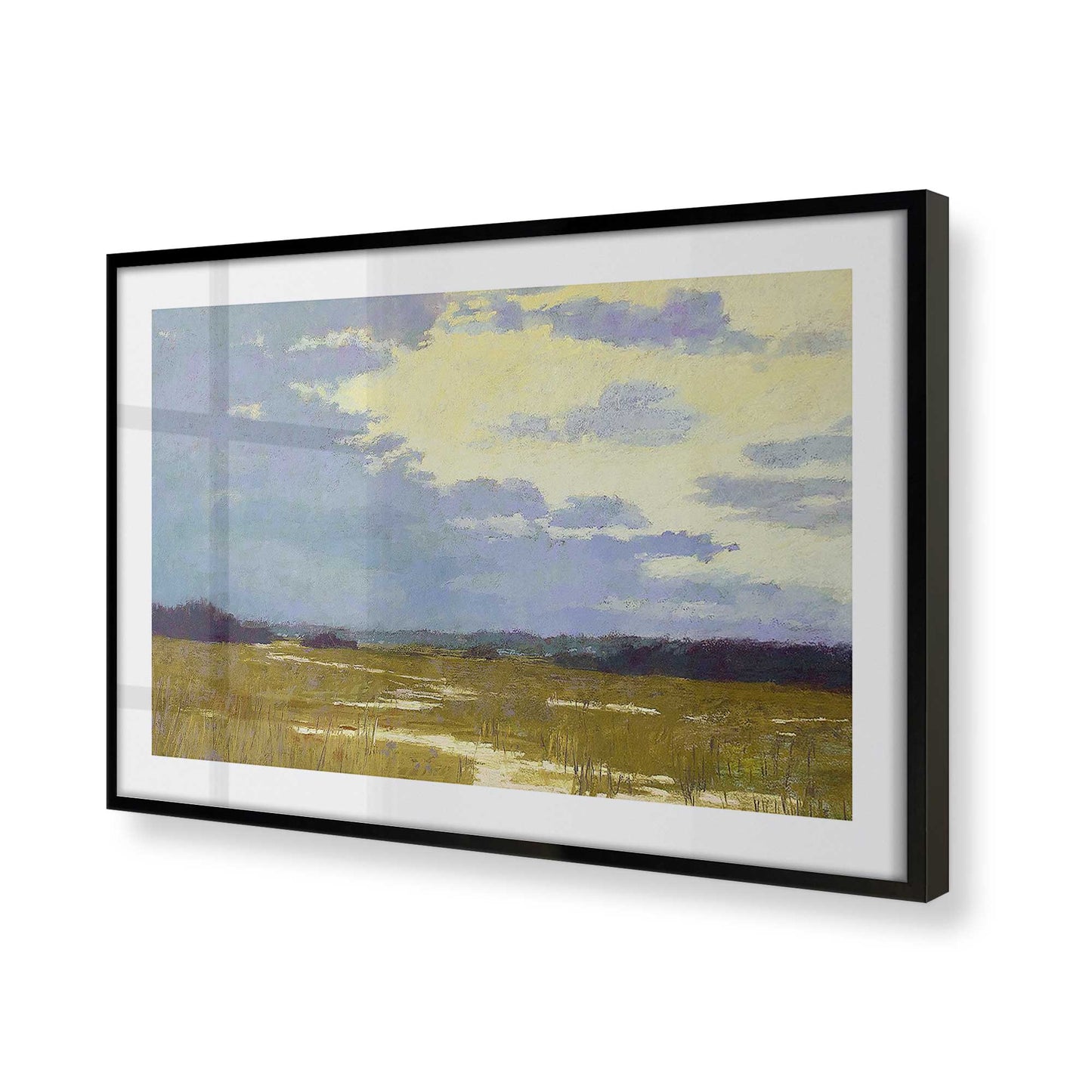 [Color:Satin Black], Picture of art in a Satin Black frame at an angle