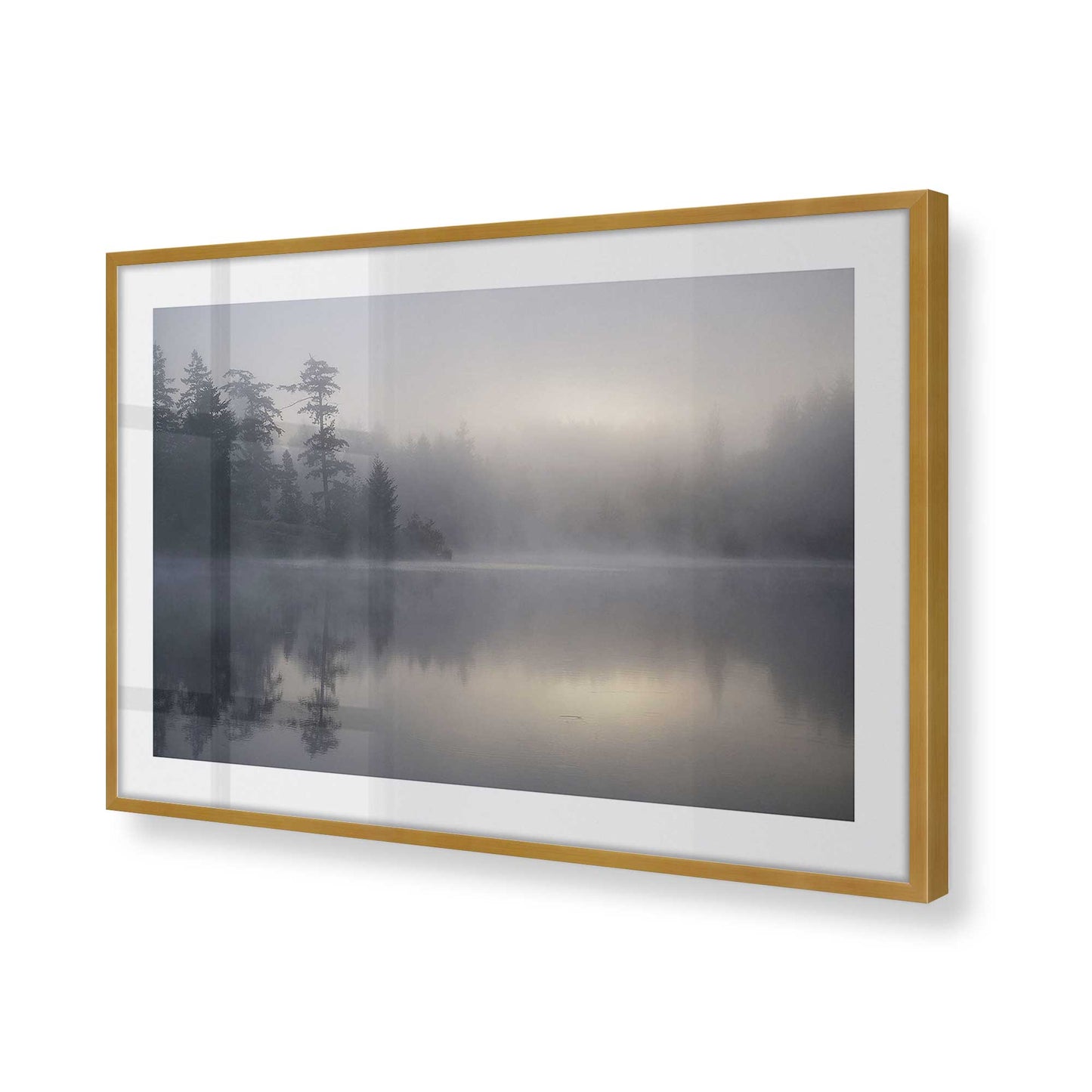 [Color:Polished Gold], Picture of art in a Polished Gold frame at an angle