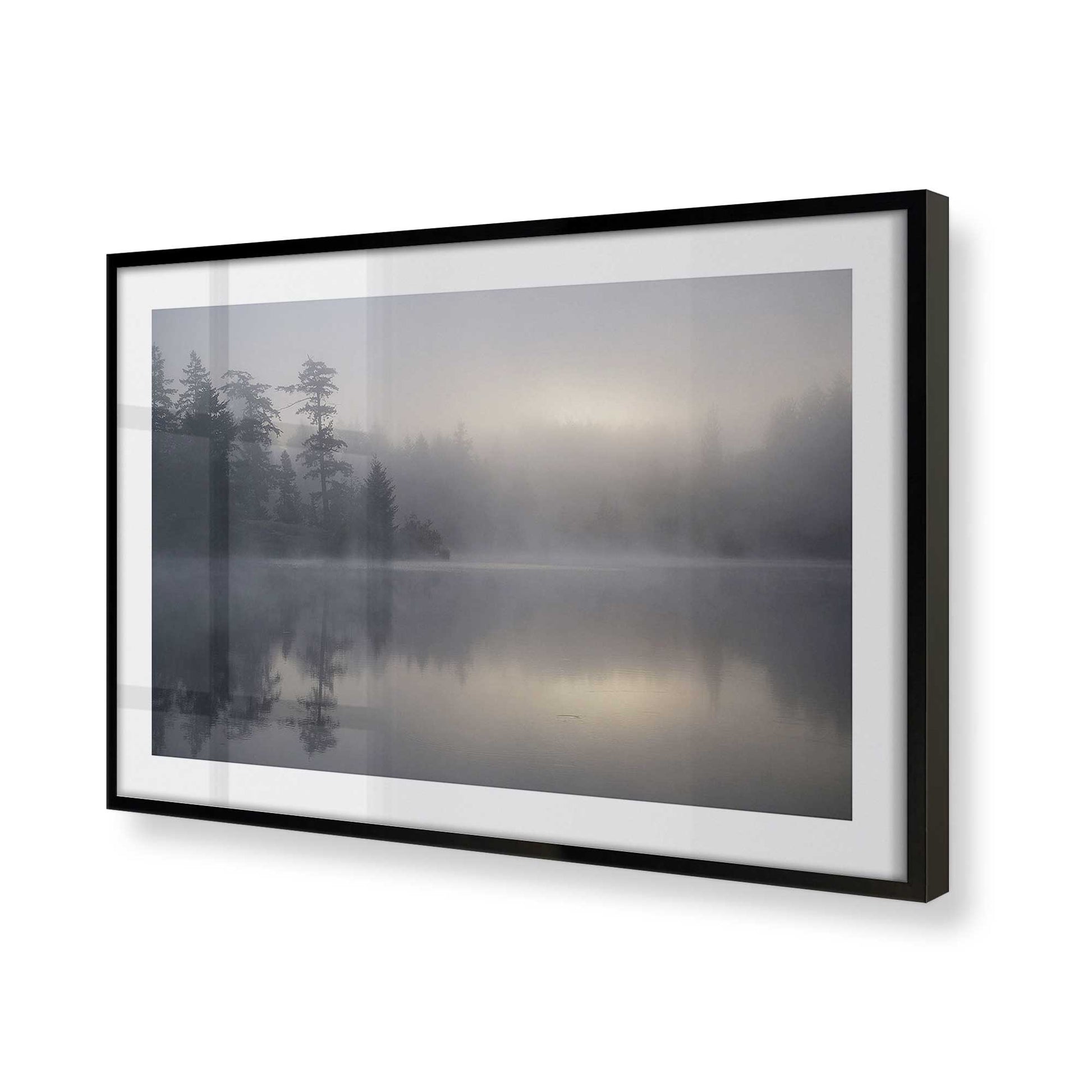 [Color:Satin Black], Picture of art in a Satin Black frame at an angle