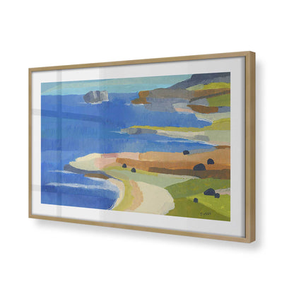 [Color:Brushed Gold], Picture of art in a Brushed Gold frame at an angle