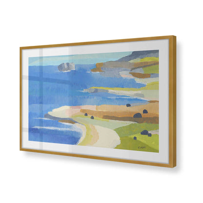 [Color:Polished Gold], Picture of art in a Polished Gold frame at an angle