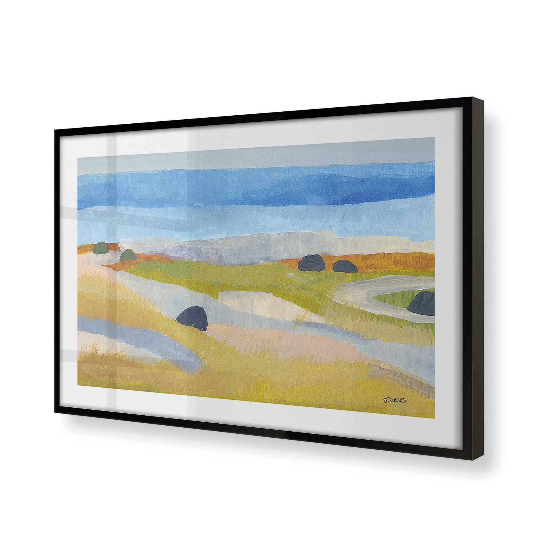 [Color:Satin Black], Picture of art in a Satin Black frame at an angle