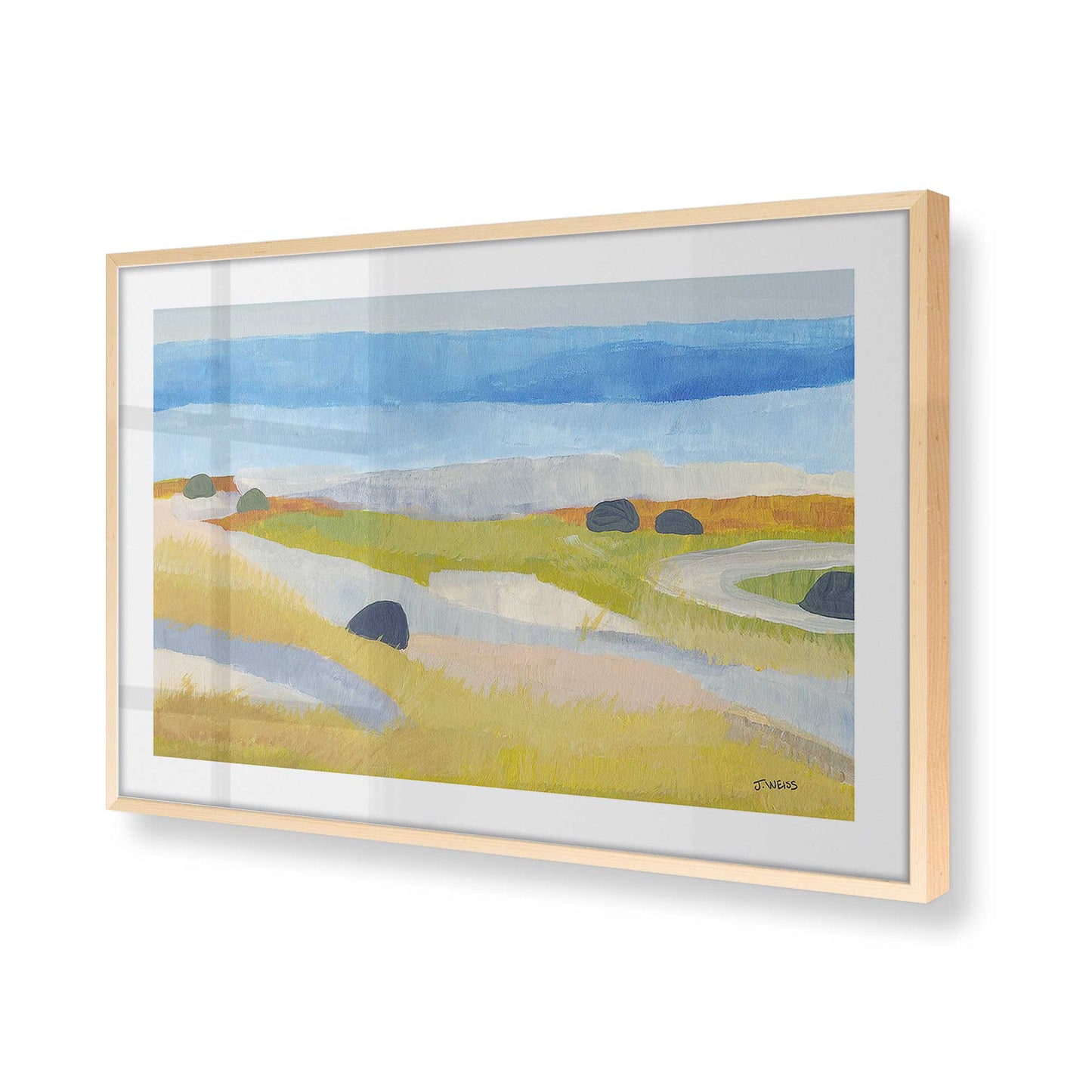 [Color:Raw Maple], Picture of art in a Raw Maple frame at an angle