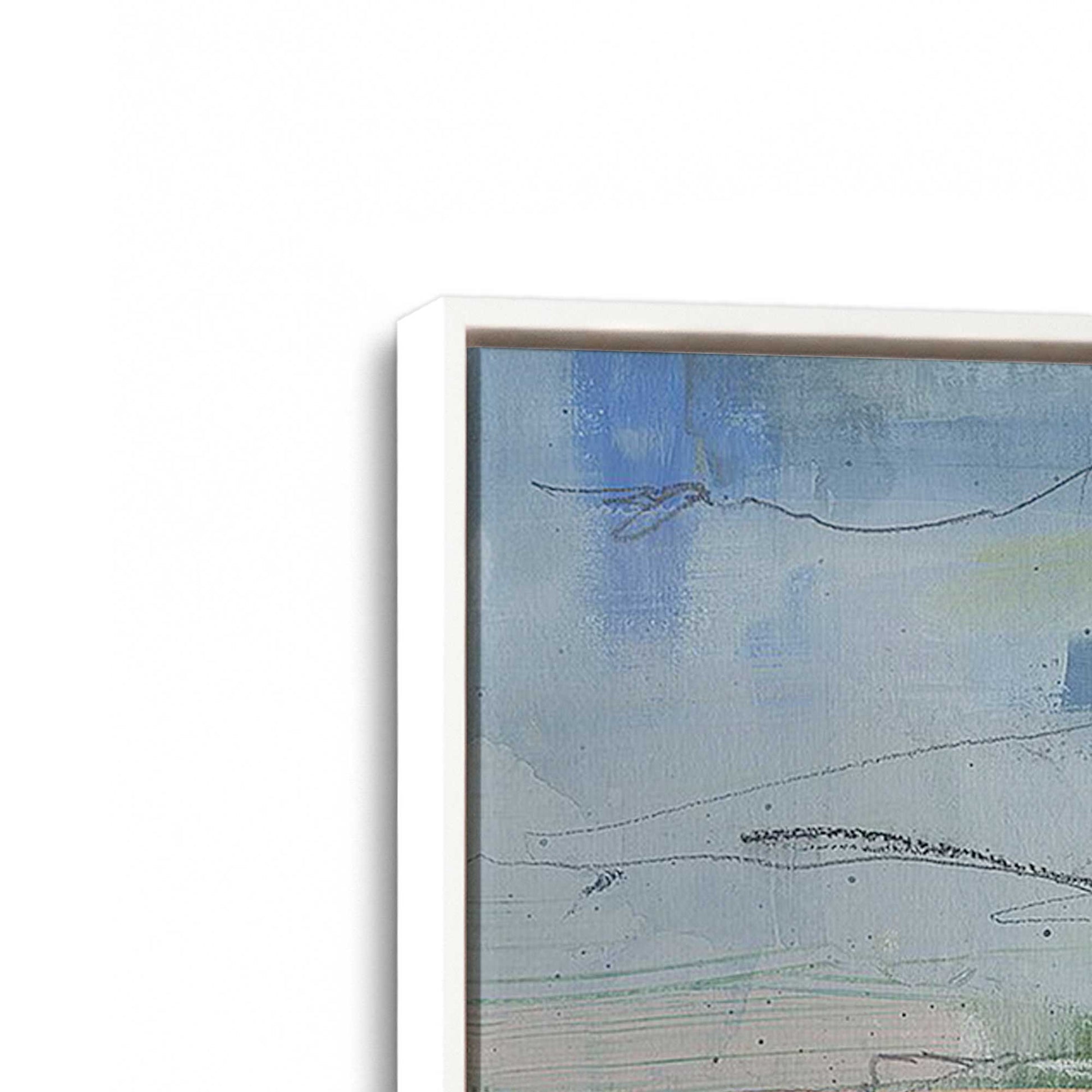 [Color:White], Picture of art in a White frame at an angle