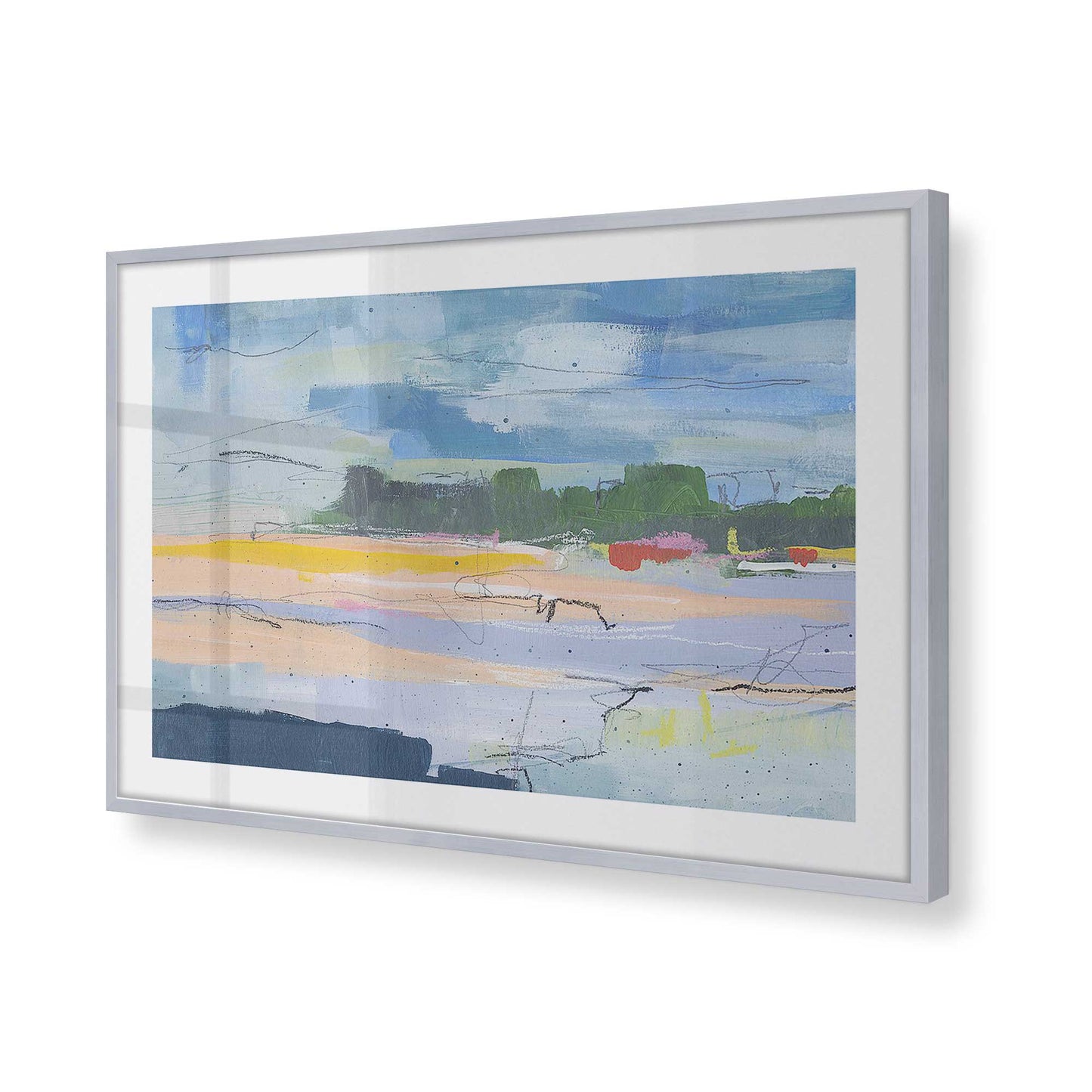 [Color:Polished Chrome], Picture of art in a Polished Chrome frame at an angle