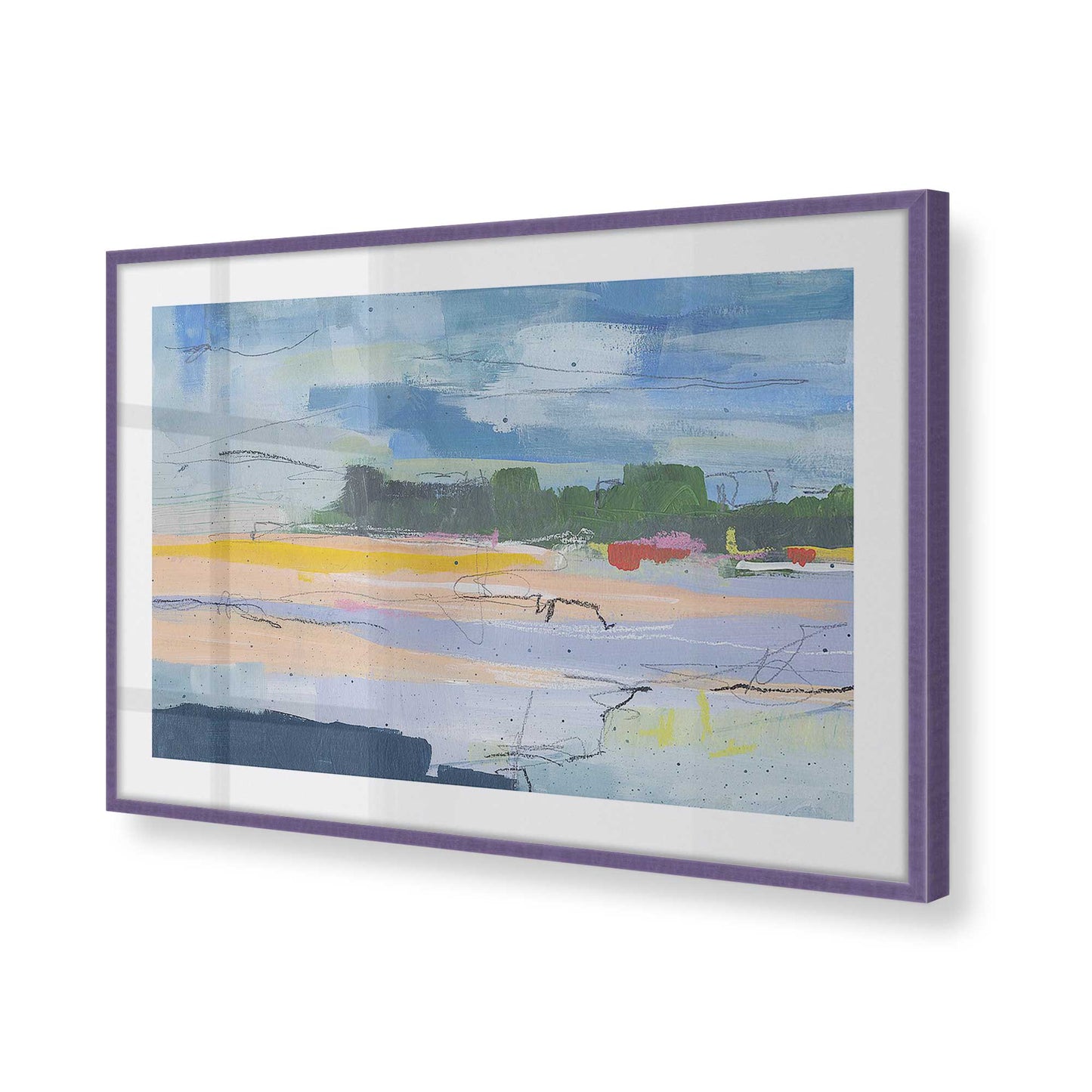 [Color:Purple Iris], Picture of art in a Purple Iris frame at an angle