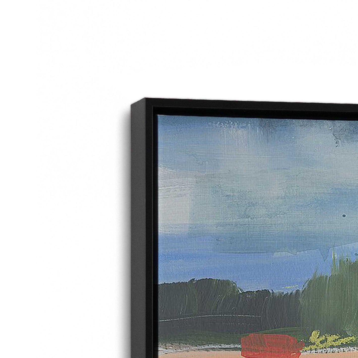 [Color:Satin Black], Picture of art in a Satin Black frame at an angle