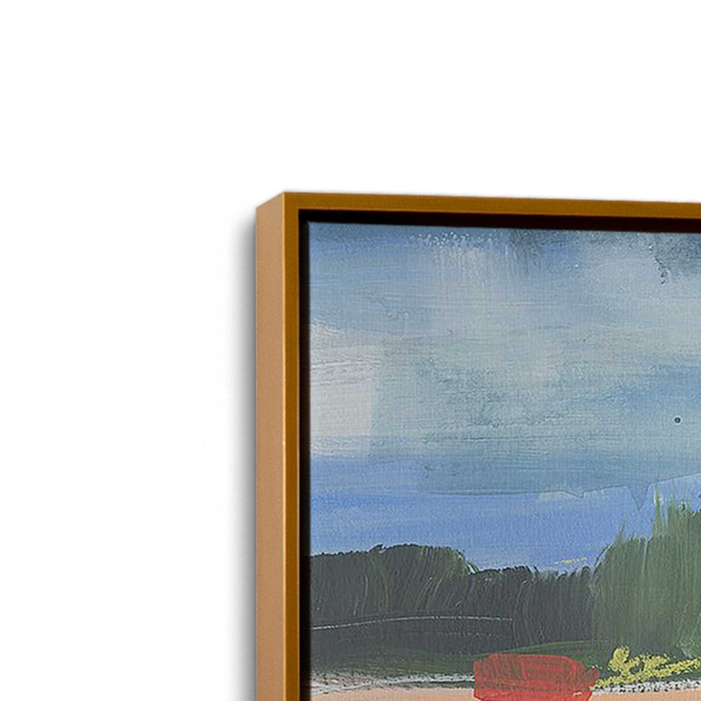 [Color:Polished Gold], Picture of art in a Polished Gold frame at an angle