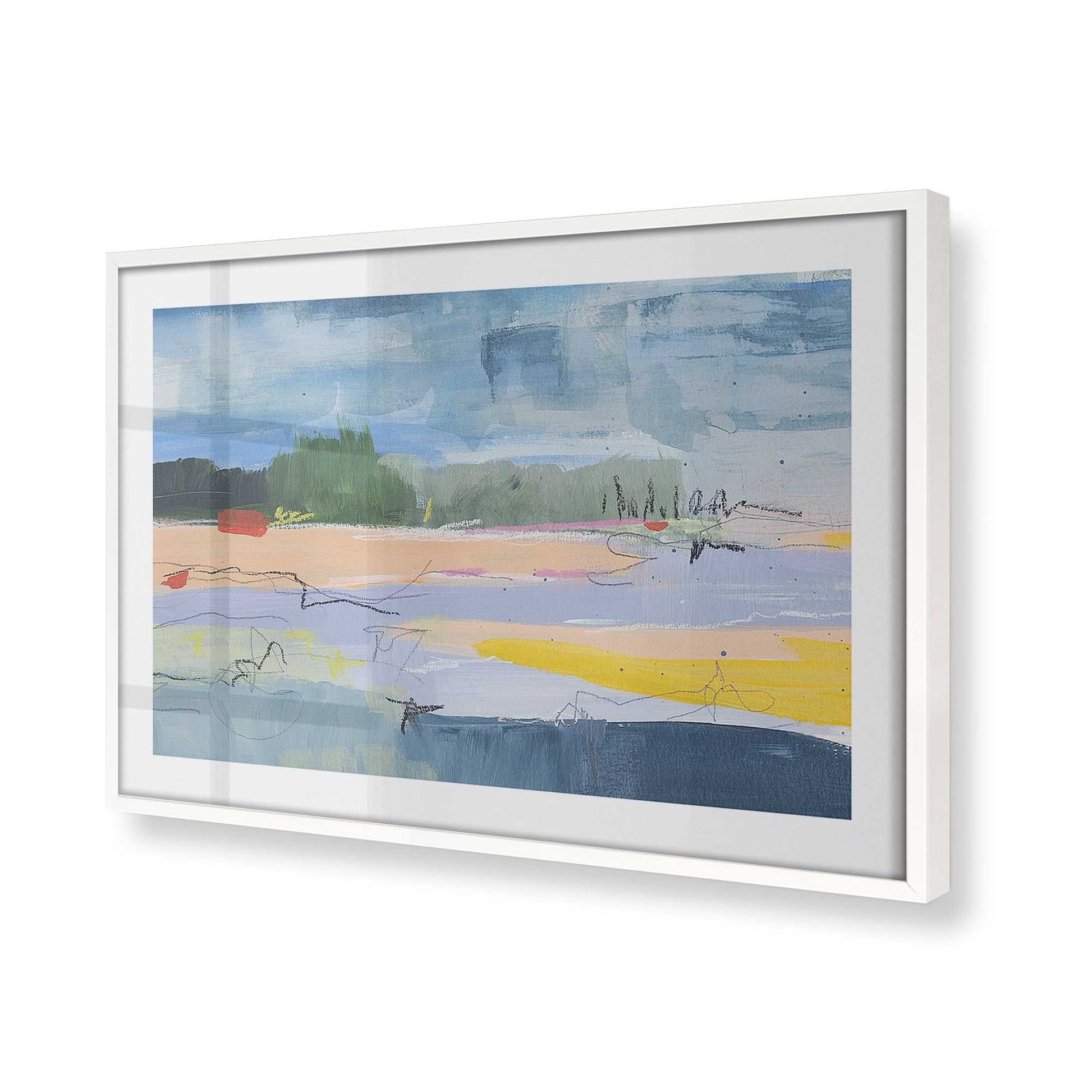 [Color:Opaque White], Picture of art in a Opaque White frame at an angle