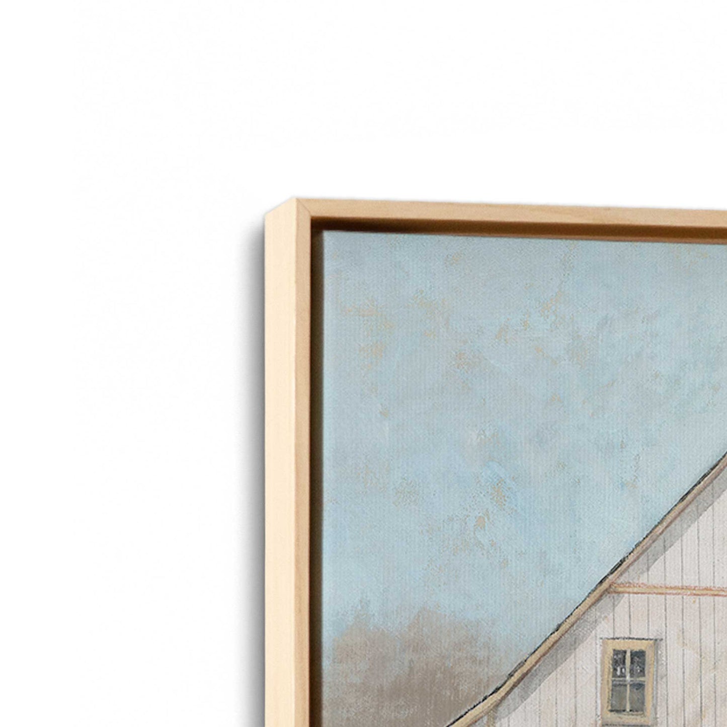 [Color:American Maple], Picture of art in a American Maple frame at an angle