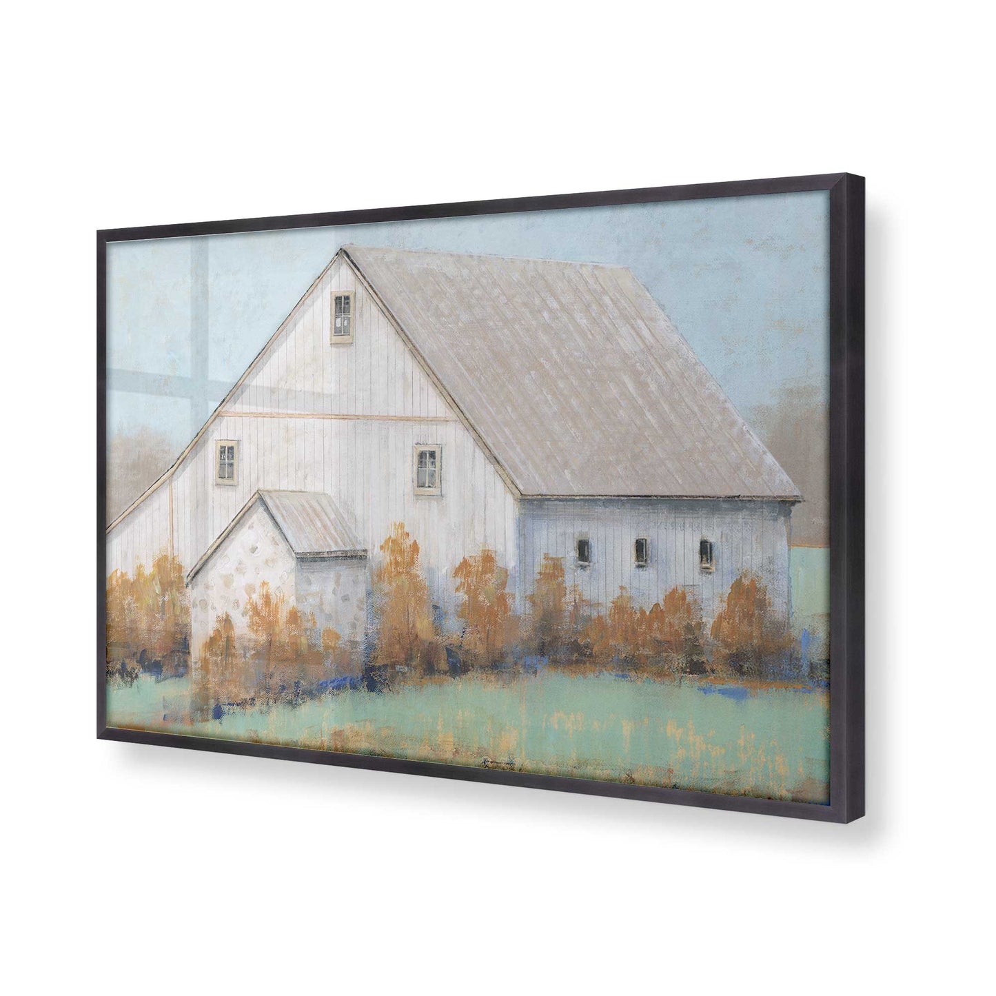 [Color:Weathered Zinc], Picture of art in a Weathered Zinc frame of the corner