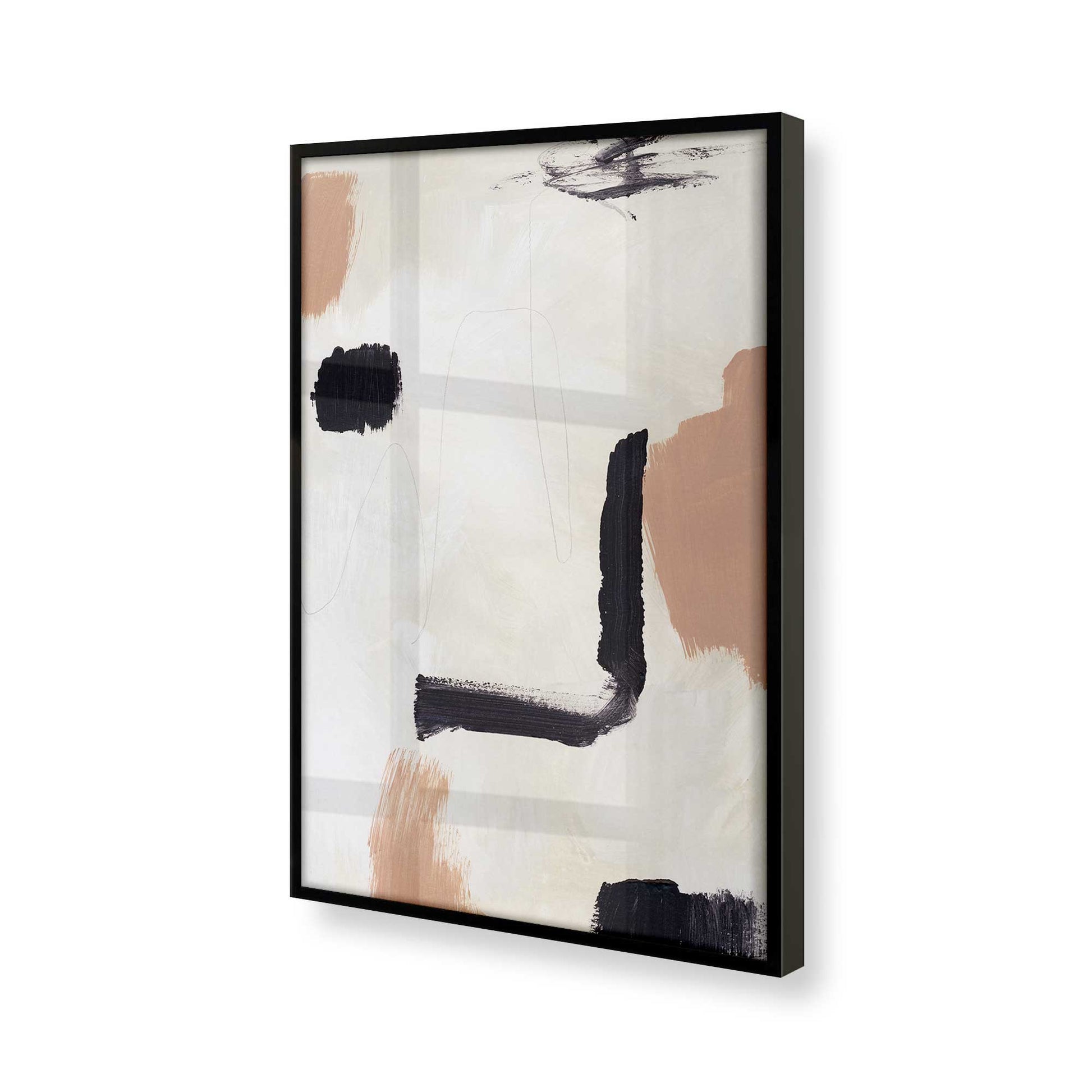 [Color:Satin Black], Picture of art in a Satin Black frame of the corner