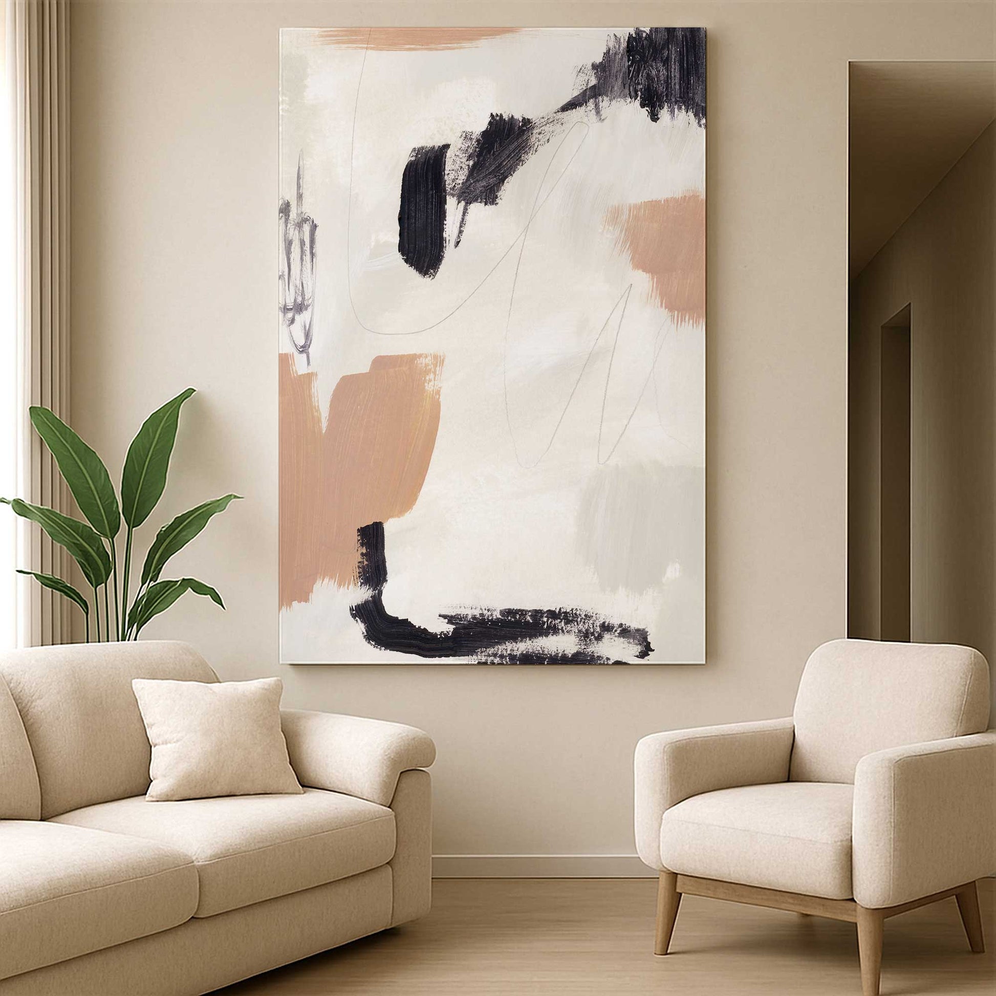 [Color:Stretched Canvas], Picture of art in a room