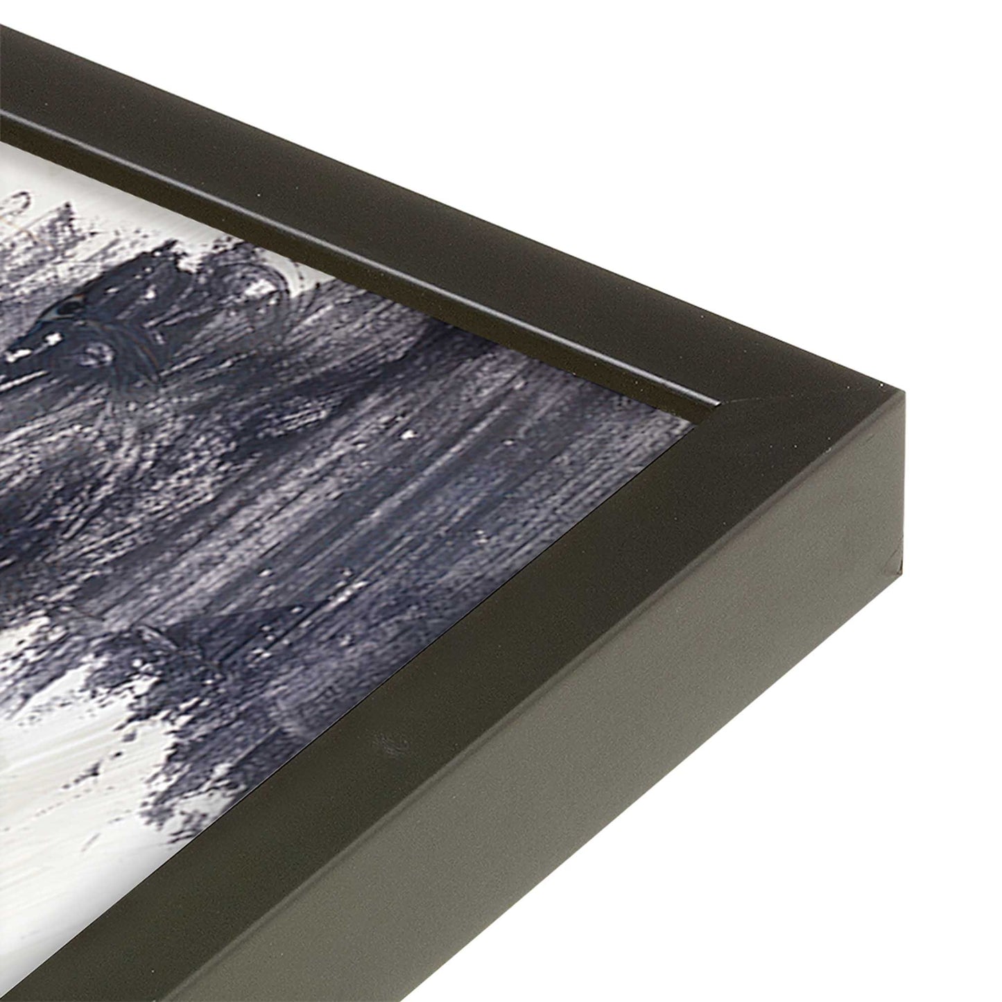 [Color:Satin Black], Picture of art in a Satin Black frame at an angle