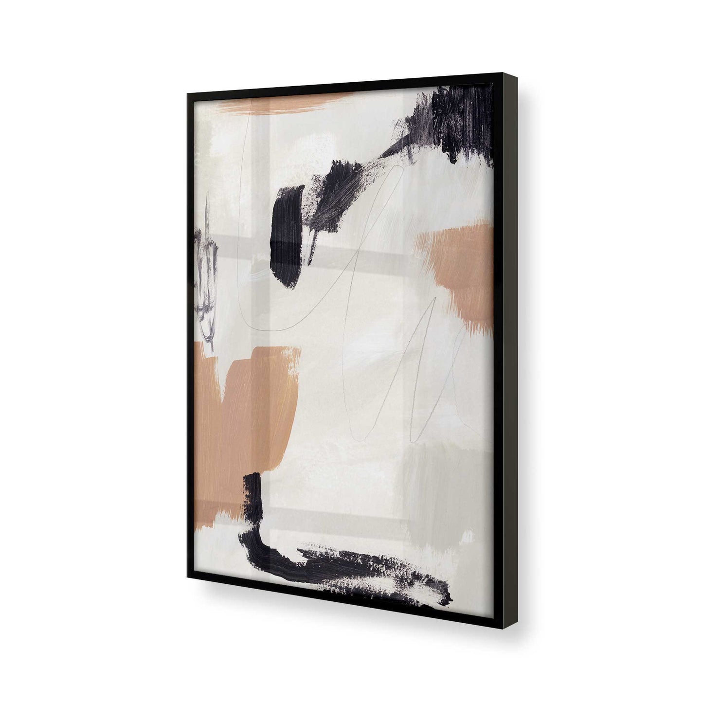 [Color:Satin Black], Picture of art in a Satin Black frame of the corner