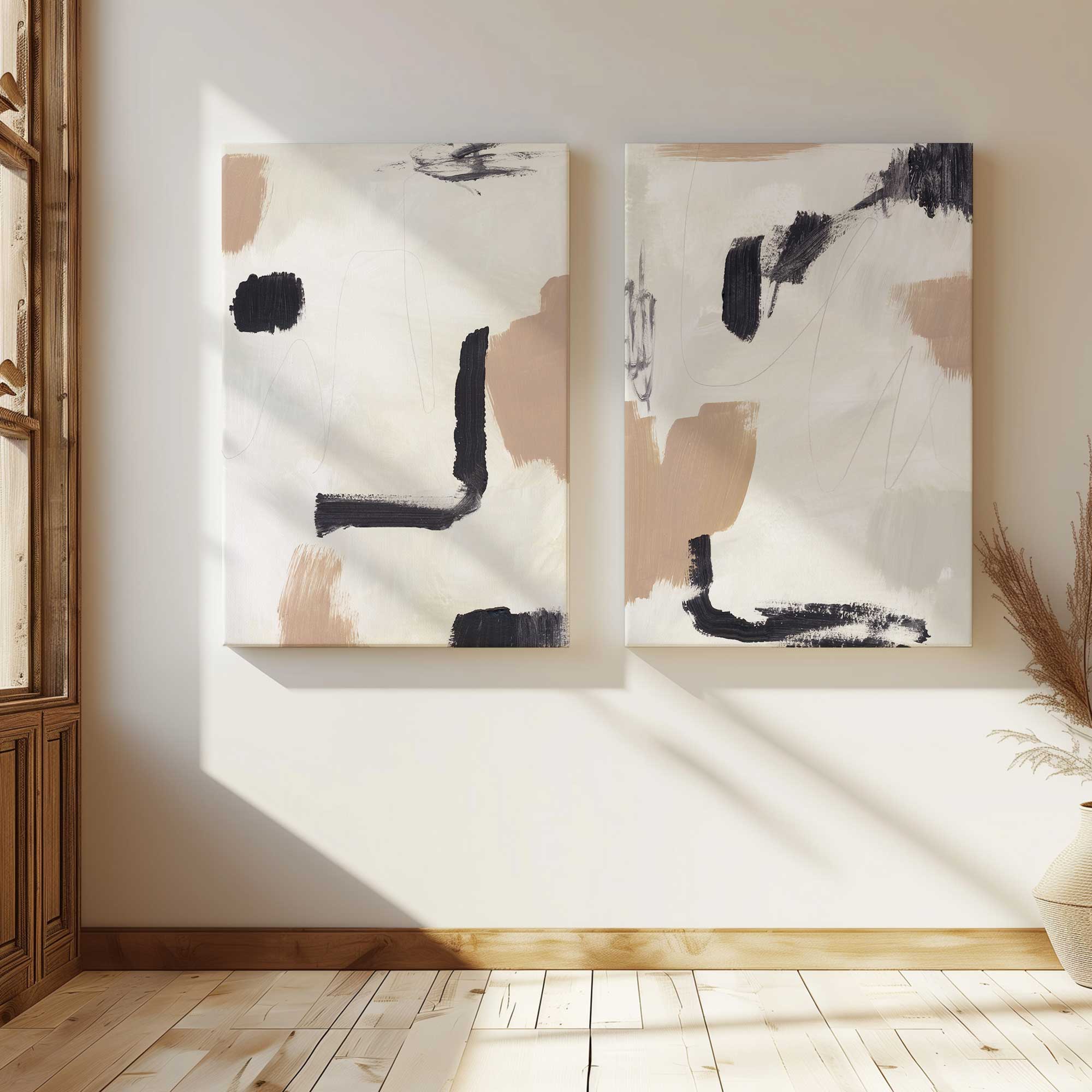 Ink and Earth, Set of 2 Print on Canvas – Frametolia.