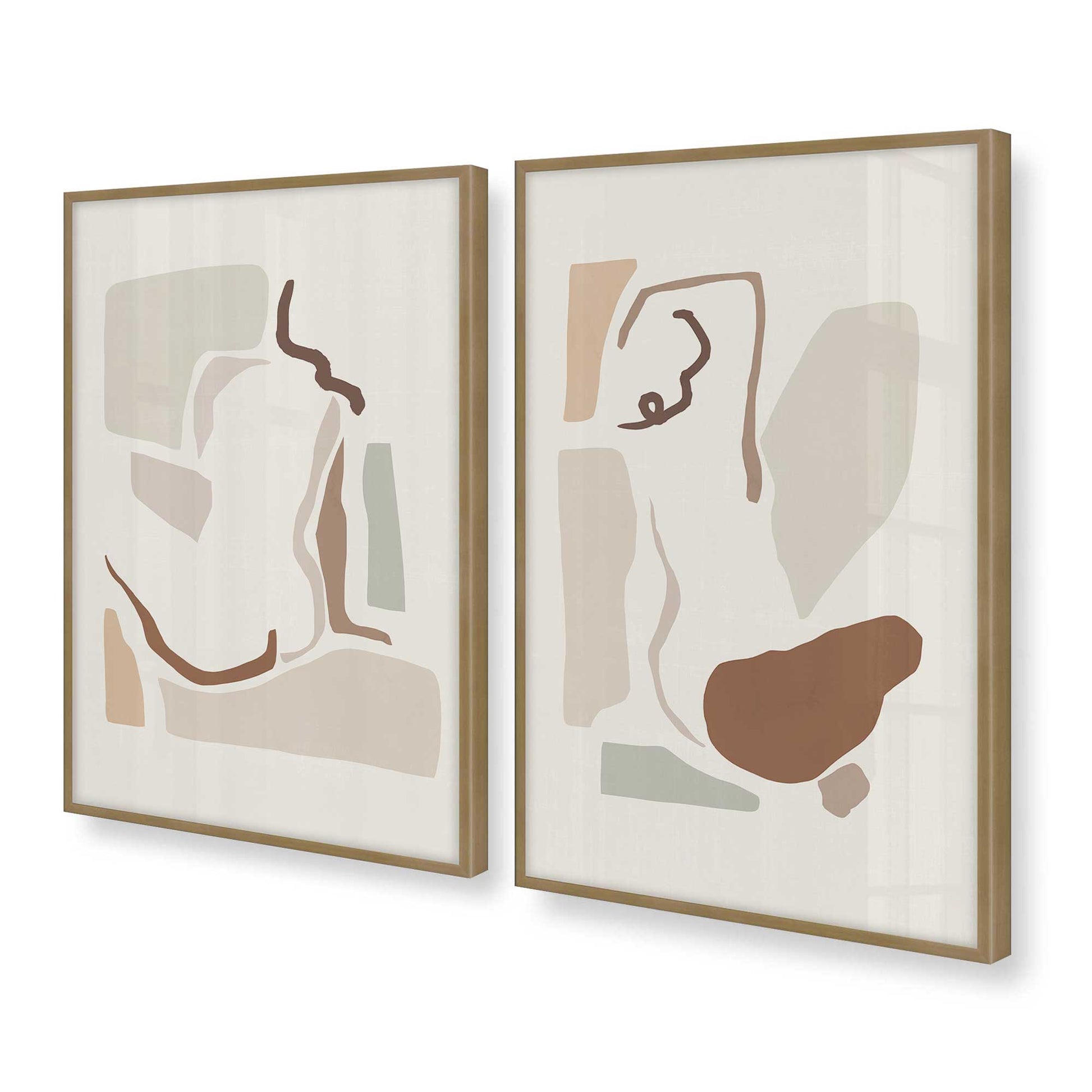 [Color:Brushed Gold], Picture of art in a Brushed Gold frame at an angle