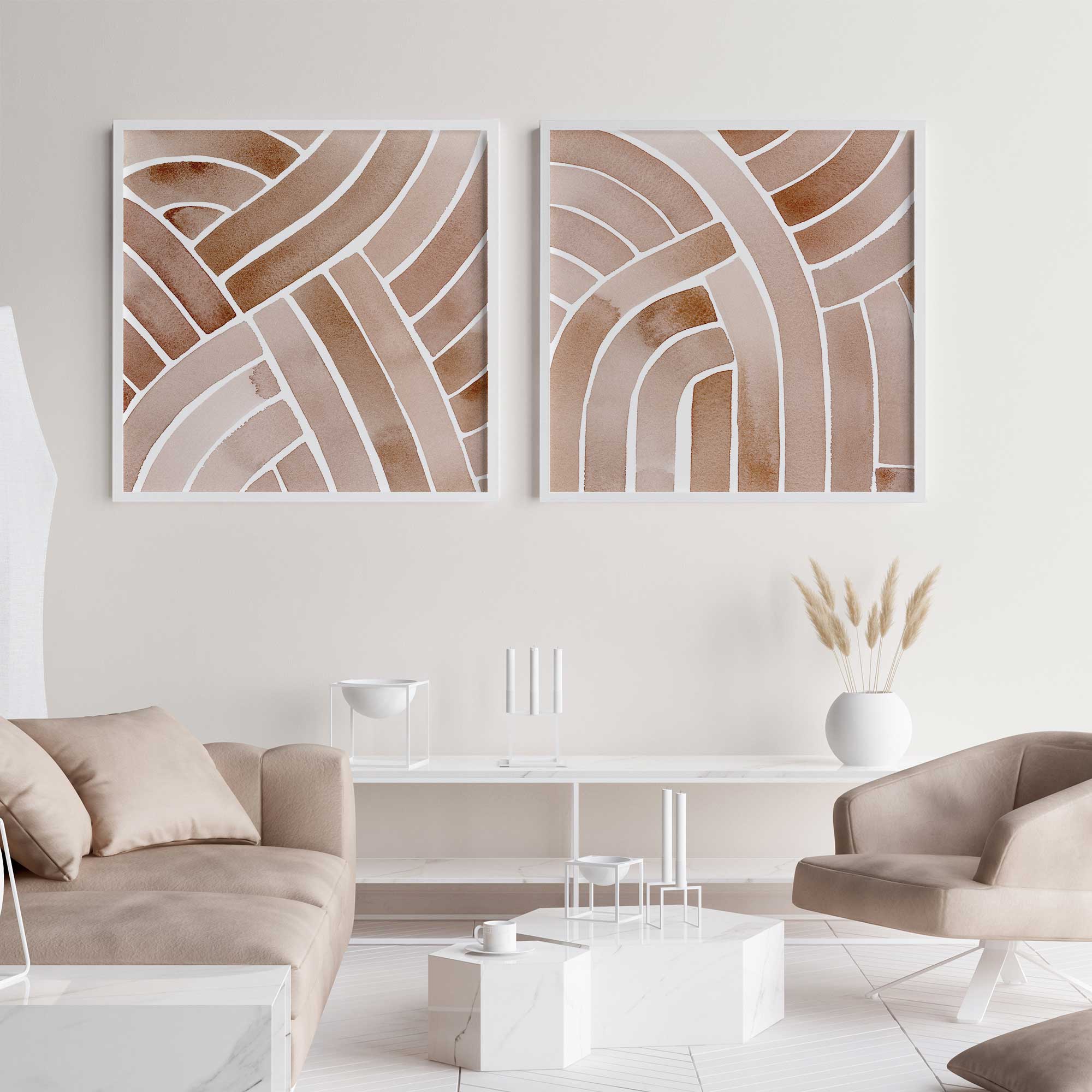 braided earth set of 2 framed art prints