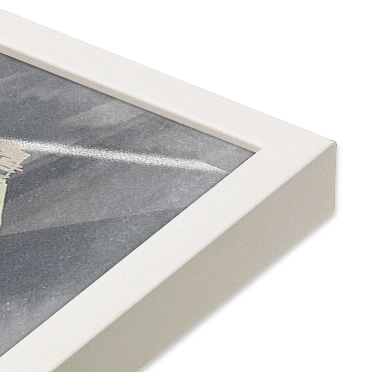 [Color:Opaque White], Picture of art in a Opaque White frame at an angle