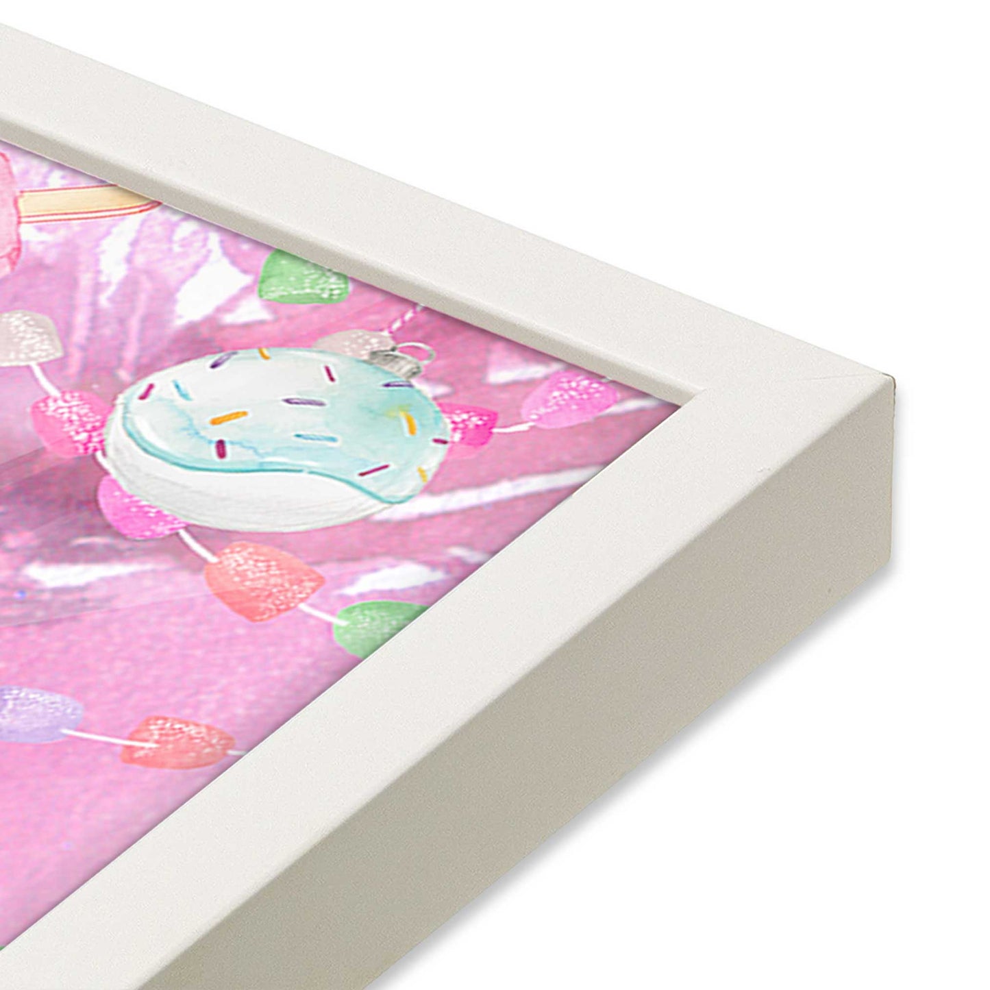 [Color:Opaque White], Picture of art in a Opaque White frame at an angle