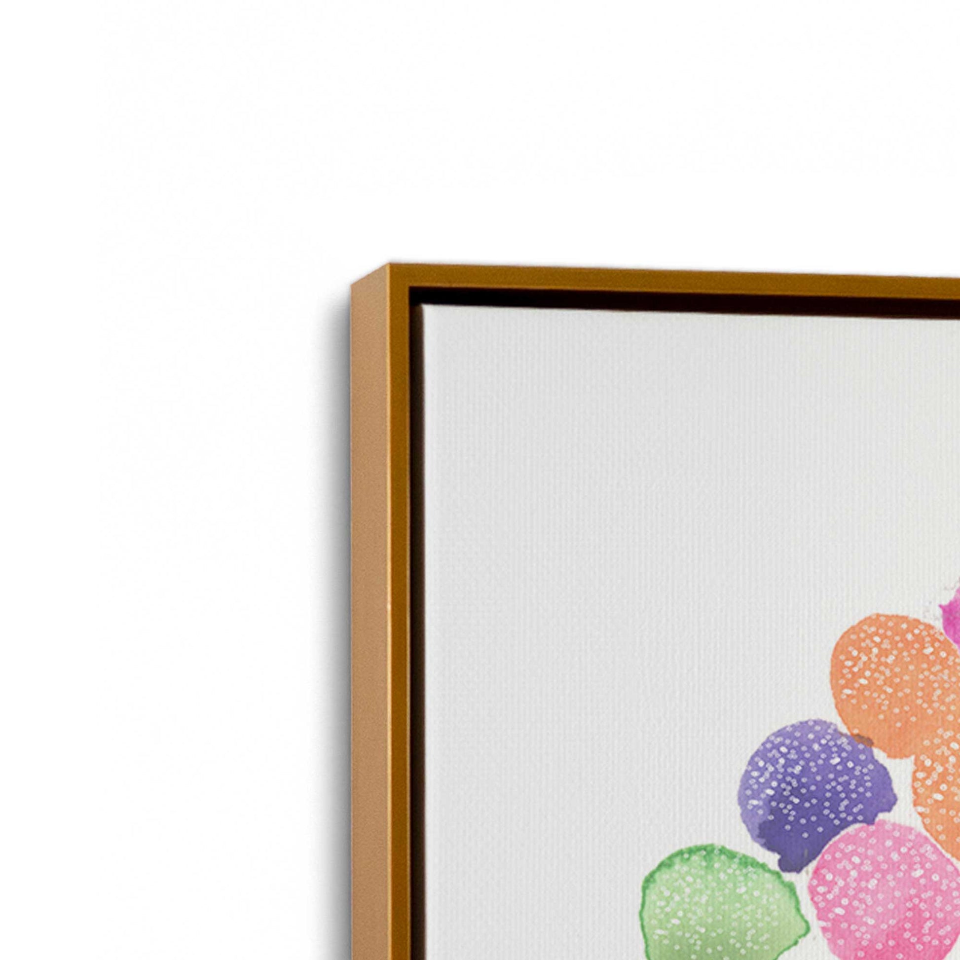 [Color:Polished Gold], Picture of art in a Polished Gold frame at an angle