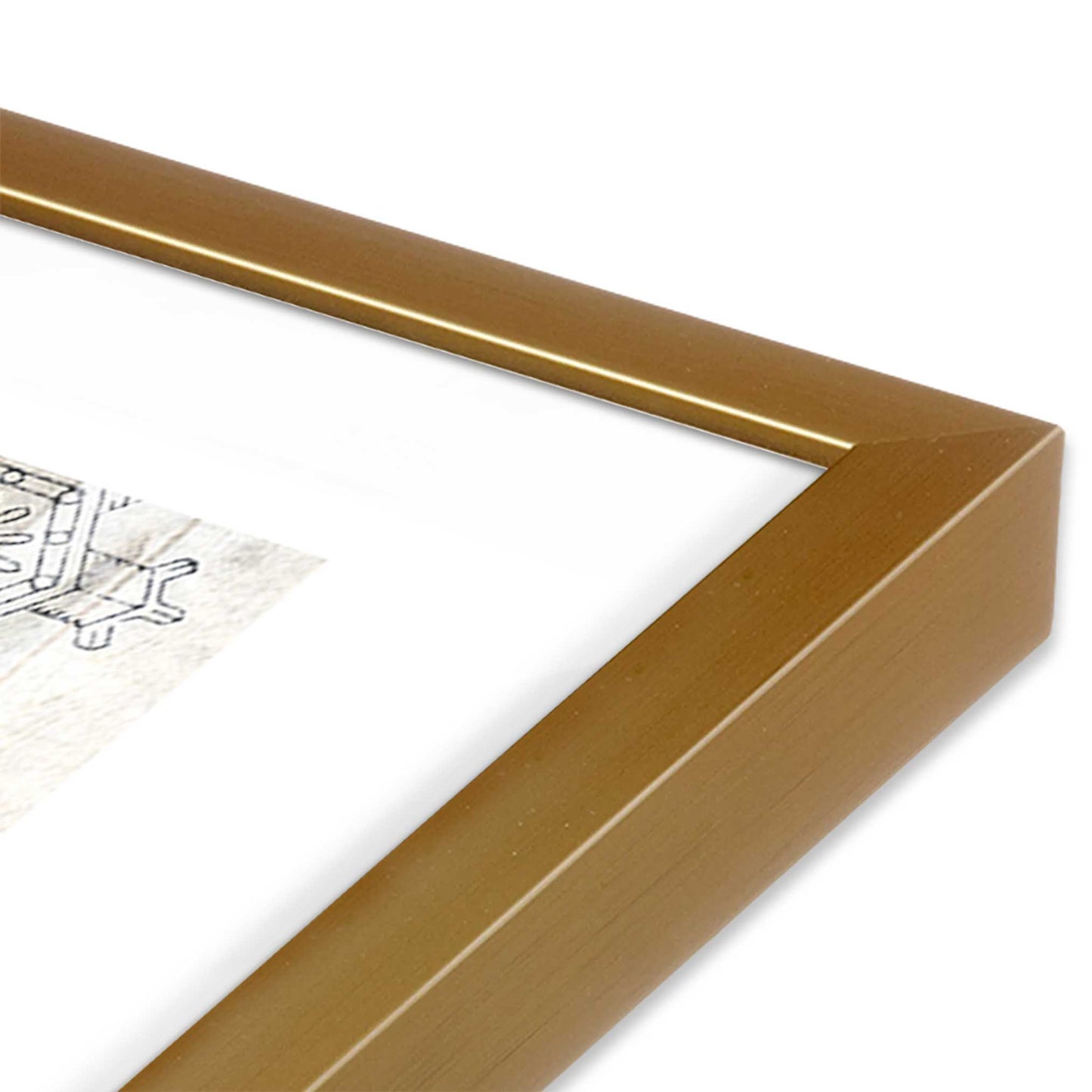 [Color:Polished Gold], Picture of art in a Polished Gold frame of the corner