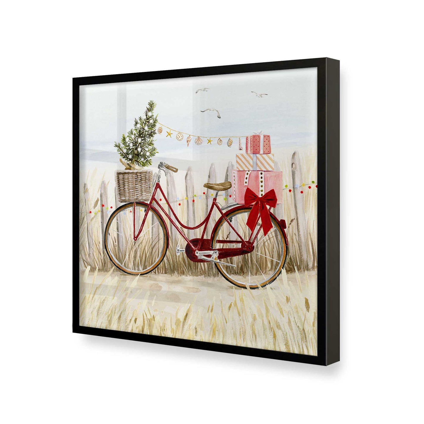 [Color:Satin Black], Picture of art in a Satin Black frame at an angle