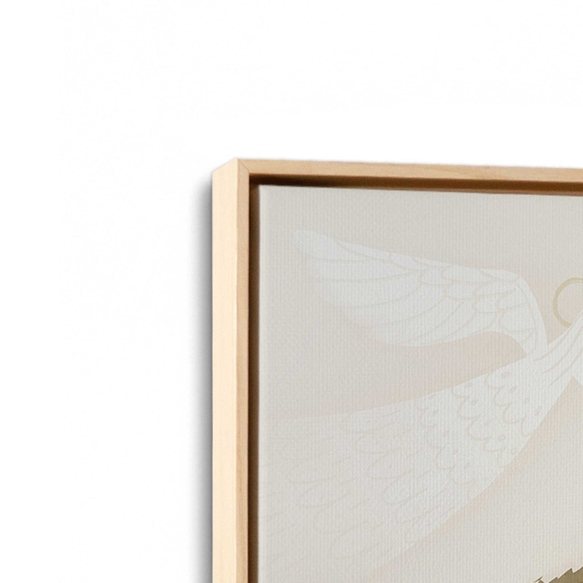 [Color:American Maple], Picture of art in a American Maple frame at an angle