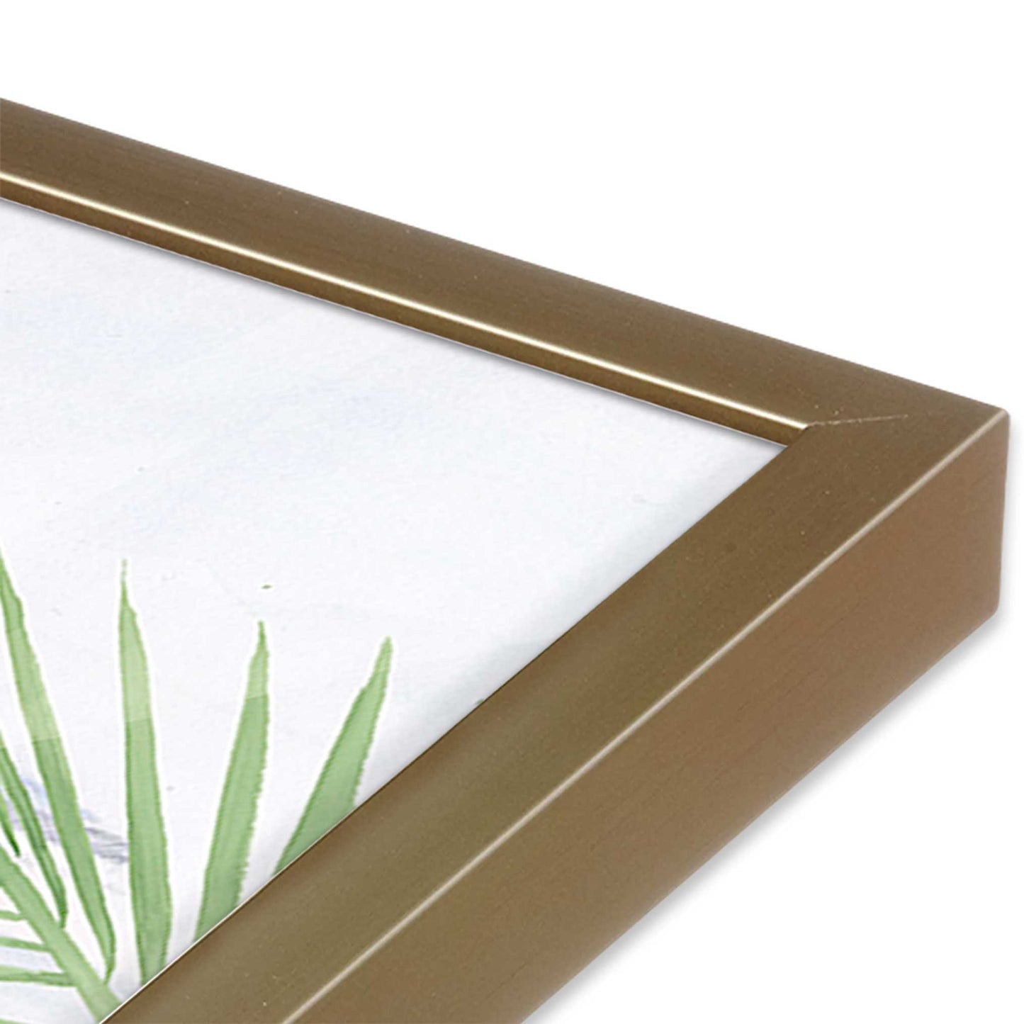 [Color:Brushed Gold], Picture of art in a Brushed Gold frame at an angle