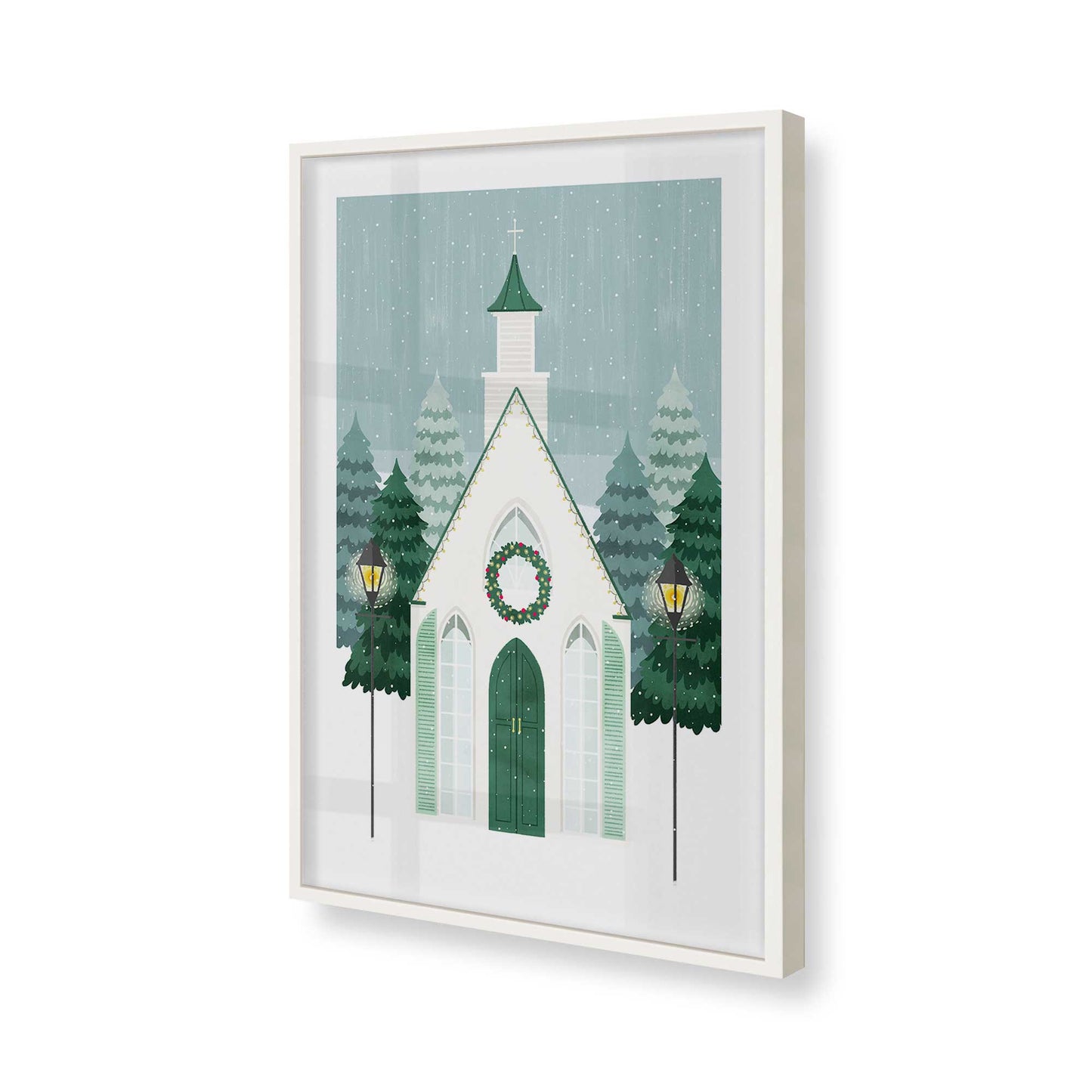 [Color:Opaque White], Picture of art in a Opaque White frame of the corner