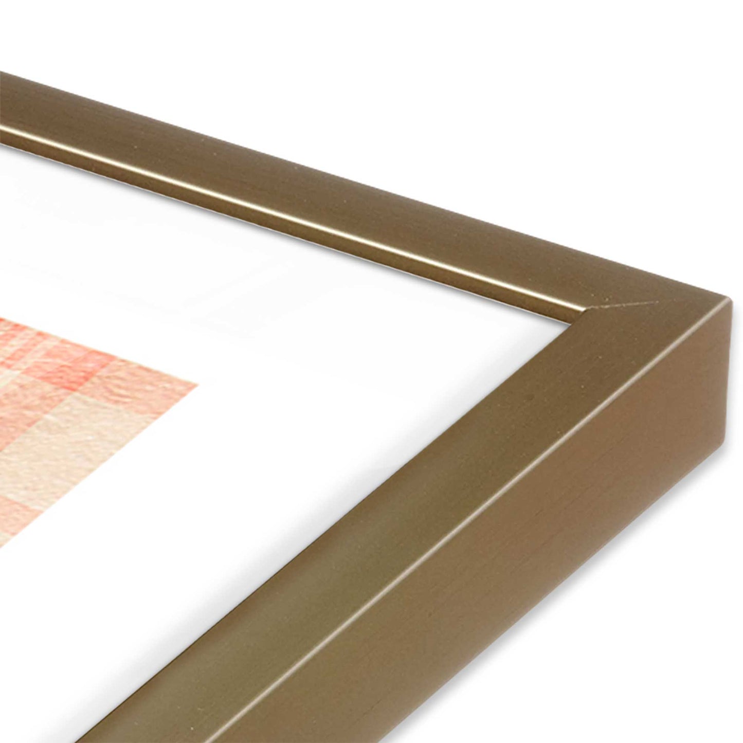 [Color:Brushed Gold], Picture of art in a Brushed Gold frame at an angle