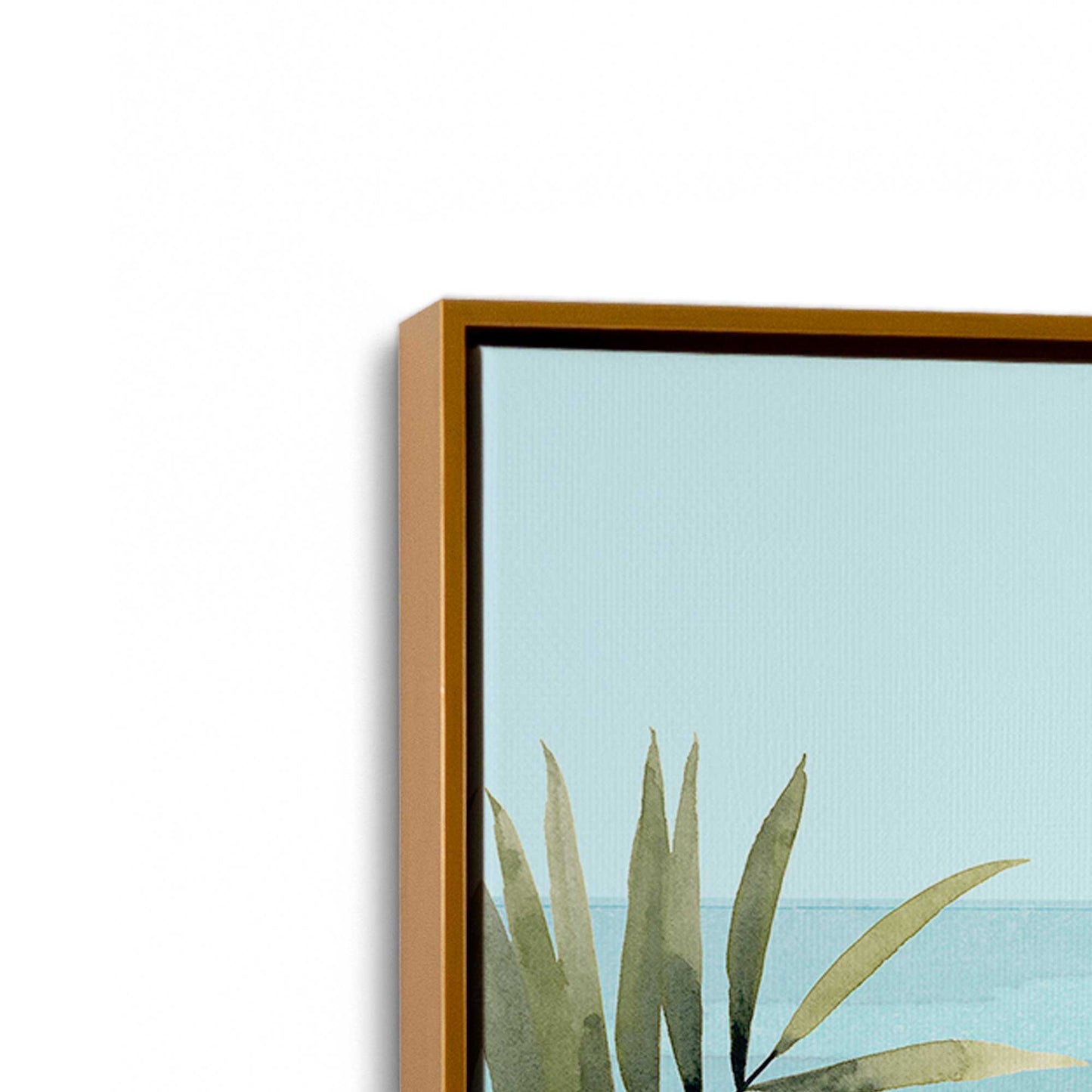 [Color:Polished Gold], Picture of art in a Polished Gold frame at an angle