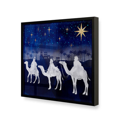 [Color:Satin Black], Picture of art in a Satin Black frame at an angle