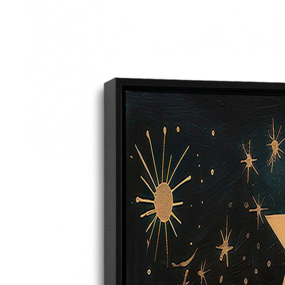 [Color:Satin Black], Picture of art in a Satin Black frame at an angle