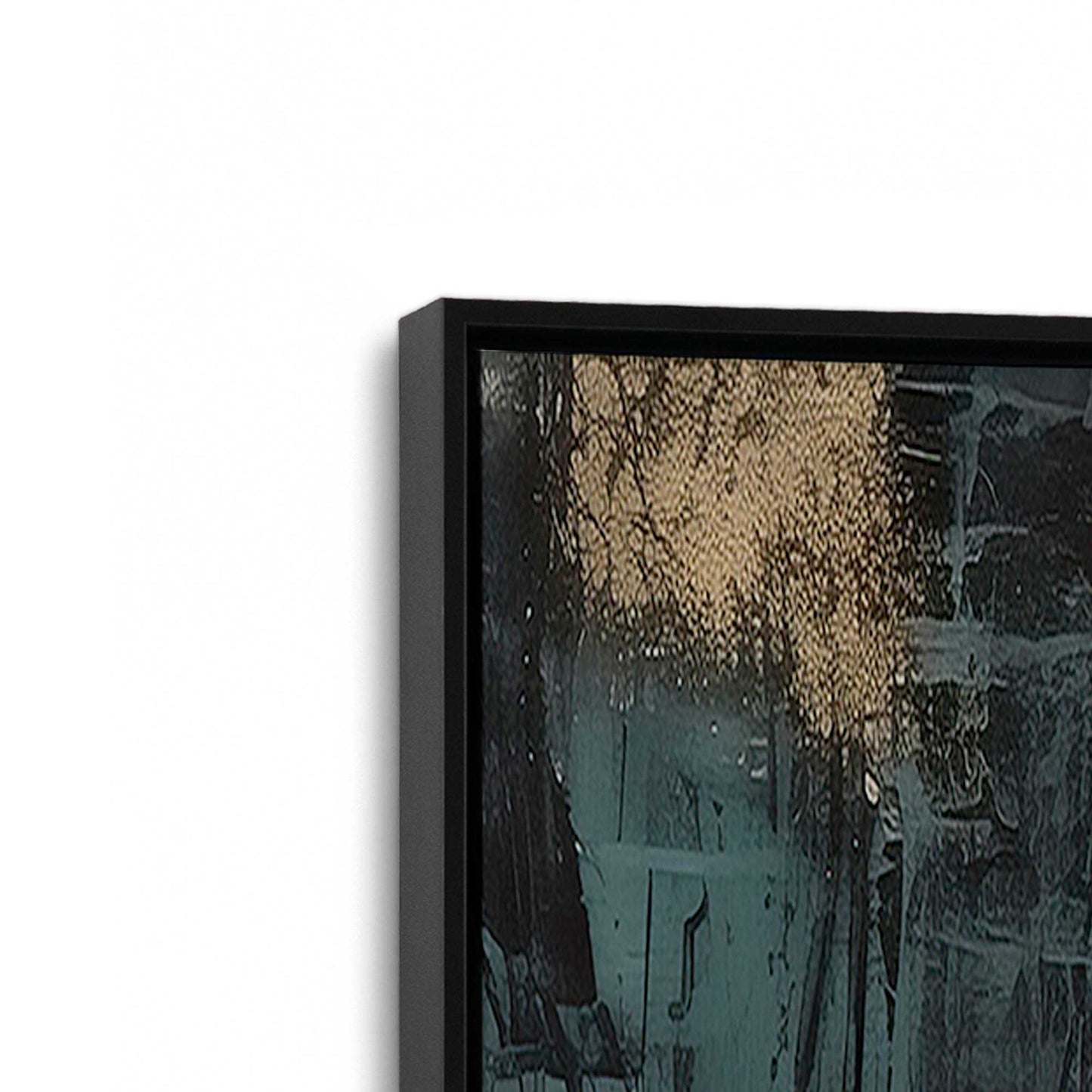 [Color:Satin Black], Picture of art in a Satin Black frame at an angle