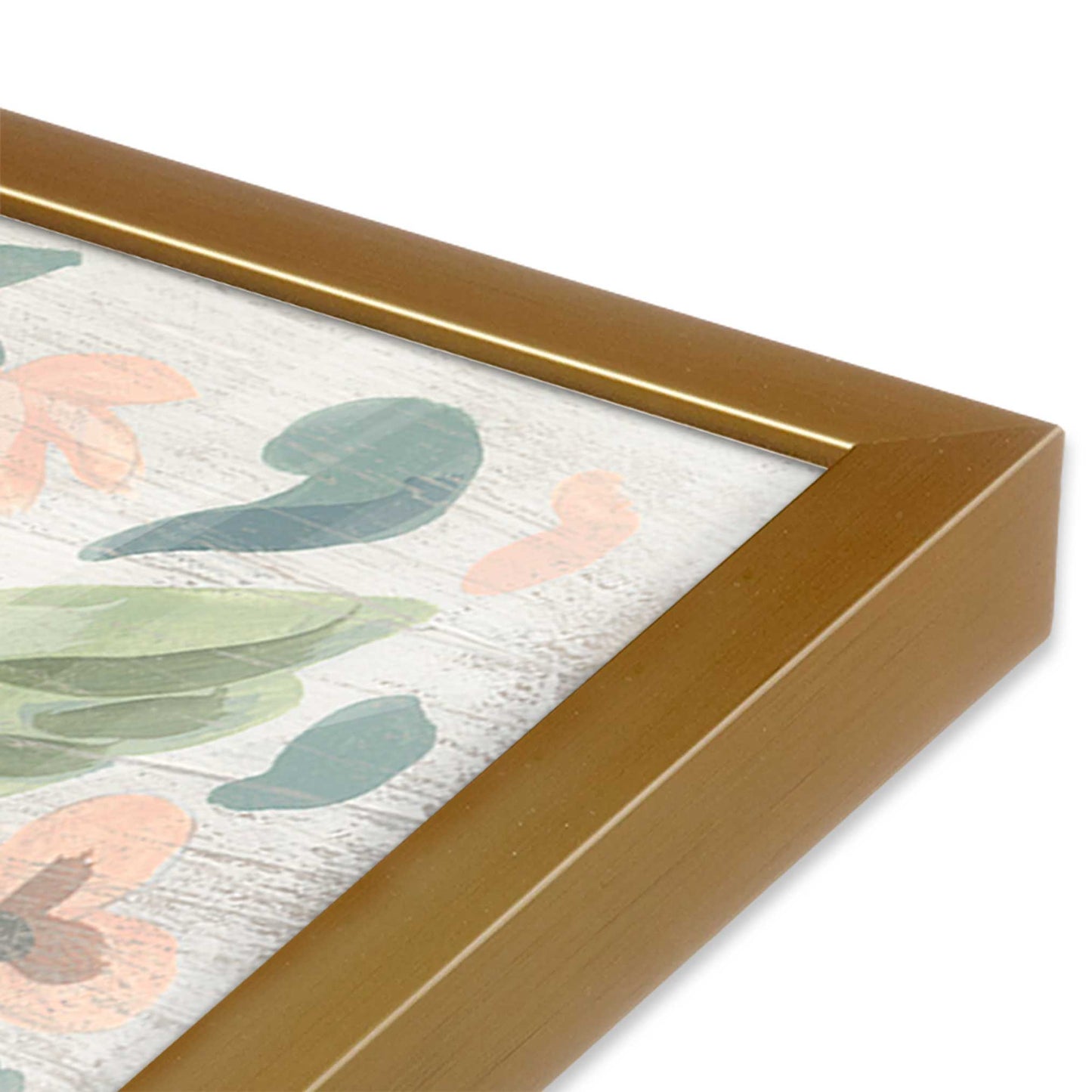 [Color:Polished Gold], Picture of art in a Polished Gold frame at an angle