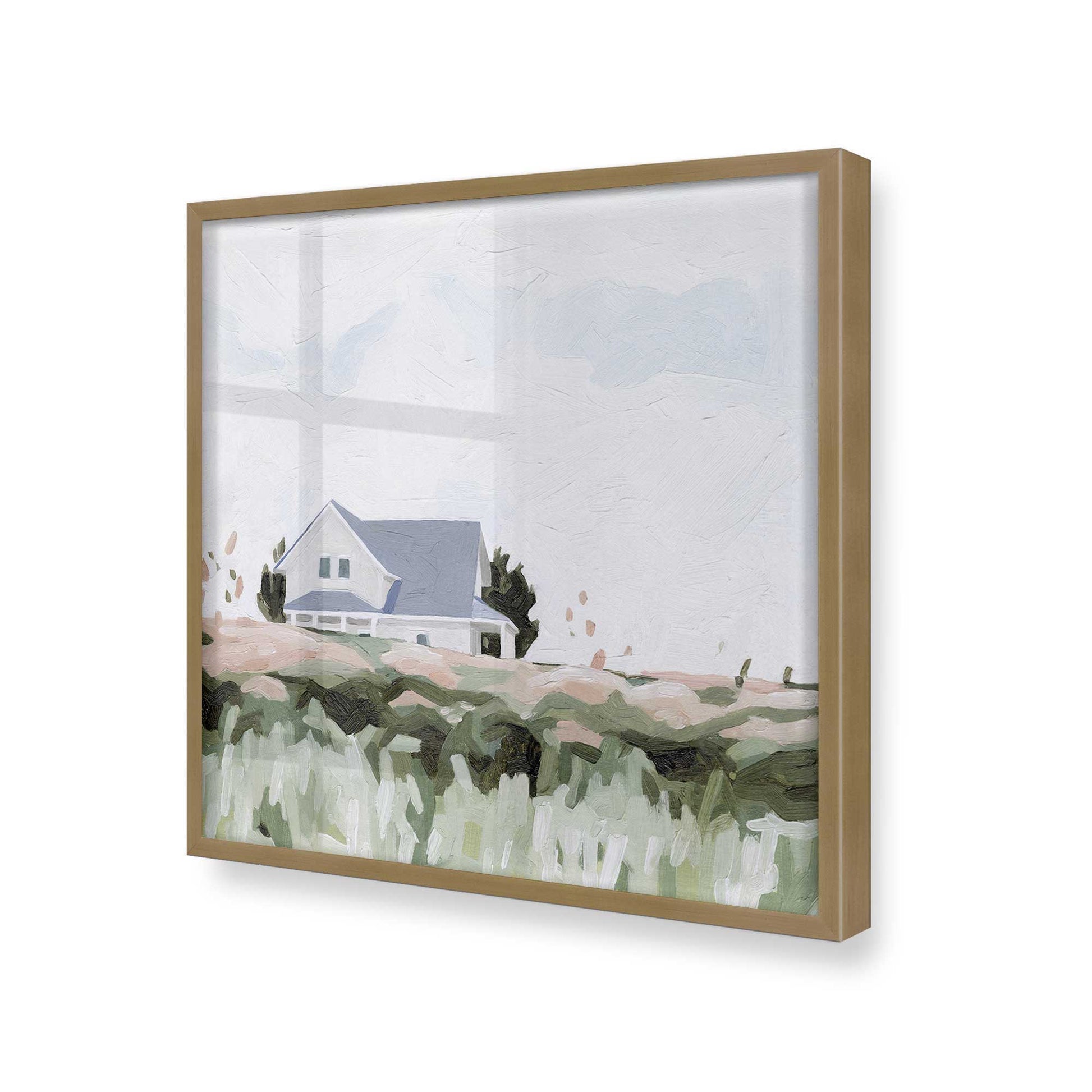 [Color:Brushed Gold], Picture of art in a Brushed Gold frame at an angle