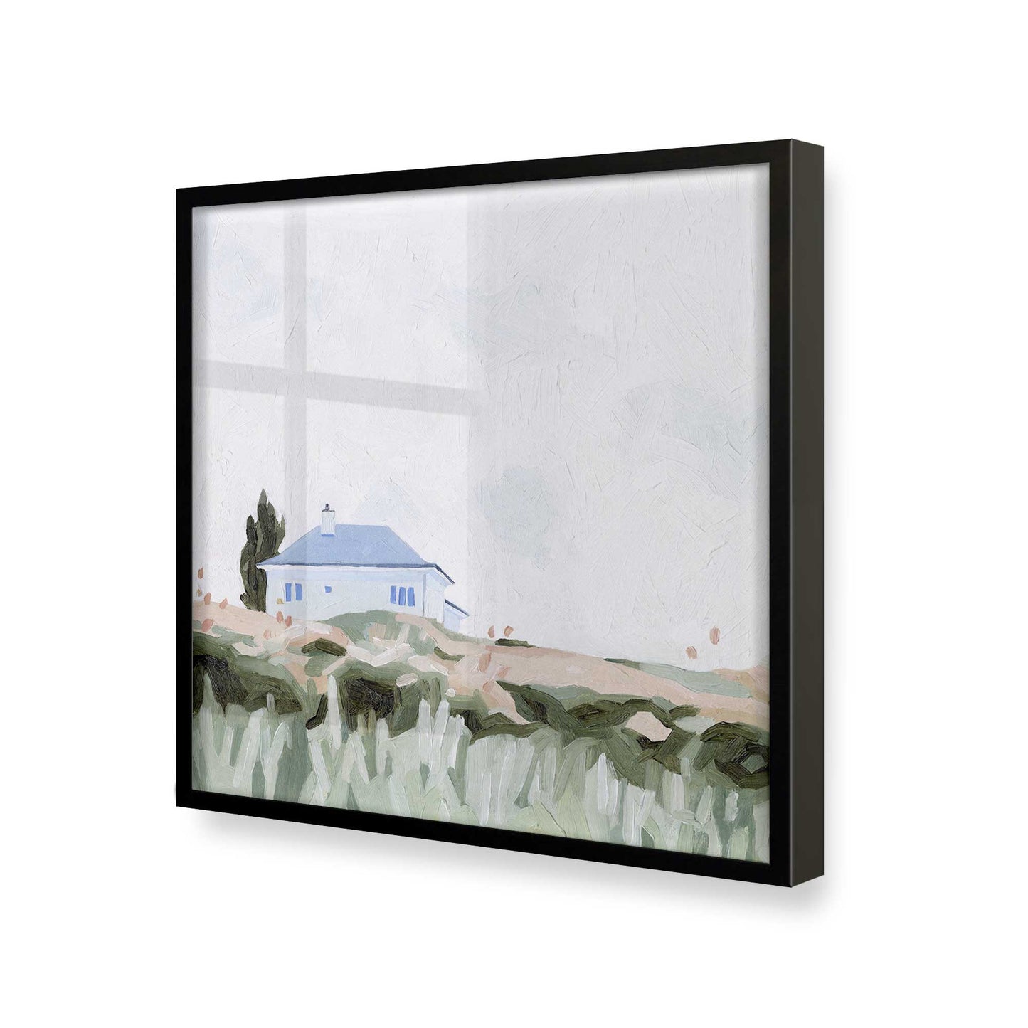 [Color:Satin Black], Picture of art in a Satin Black frame at an angle