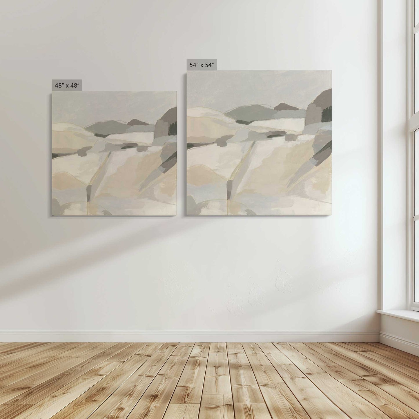 [Color:Stretched Canvas], Image showing the size comparisons