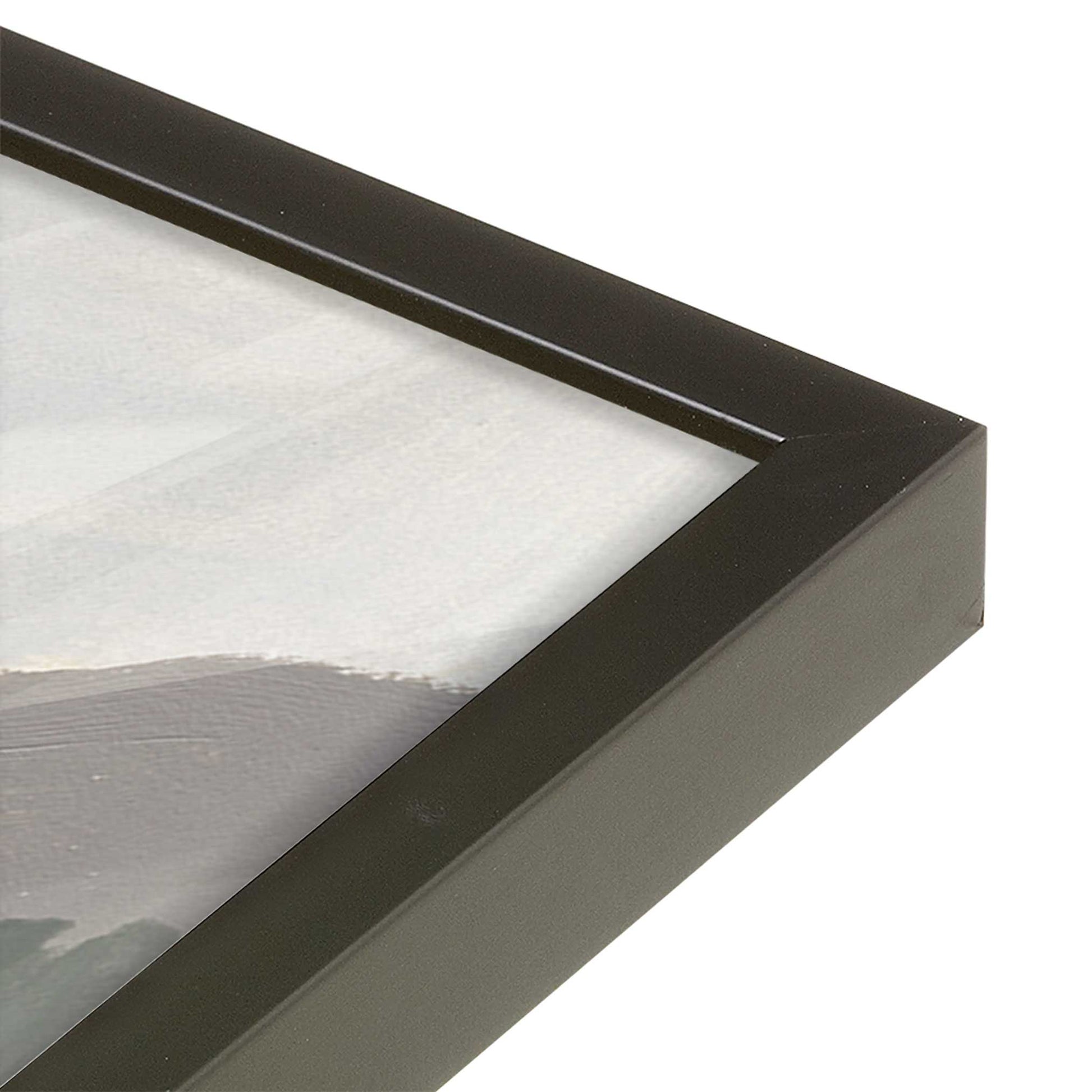 [Color:Satin Black], Picture of art in a Satin Black frame of the corner